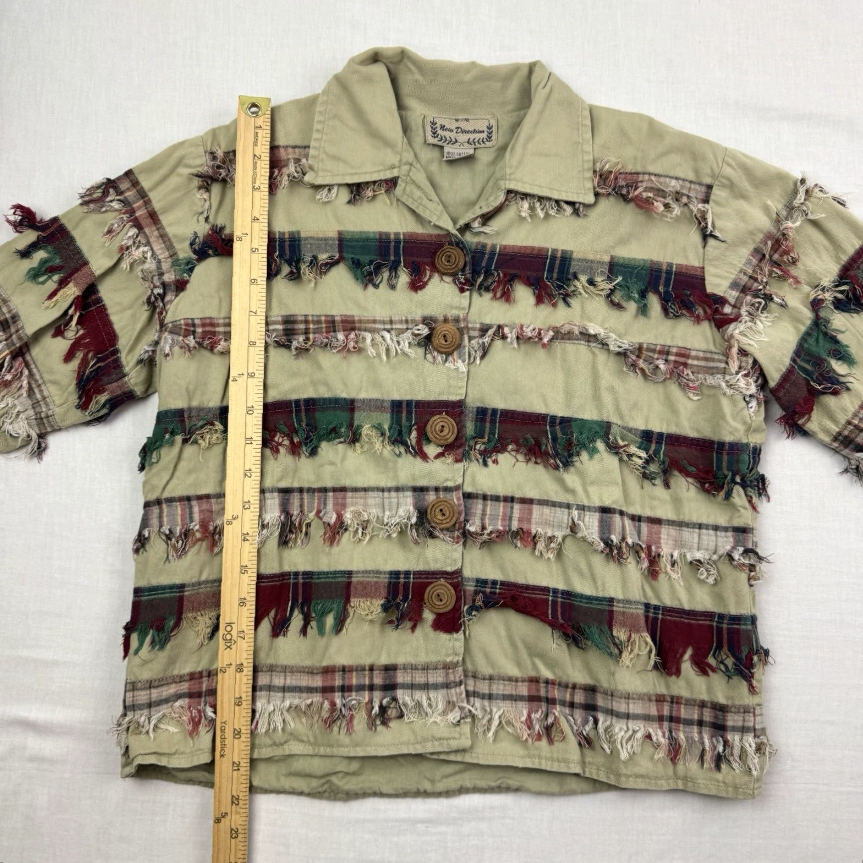 Vintage VINTAGE New Directions Button-Up Shirt Womens Small Tan Abstract Striped 90s Y2K Art Brown Mens? Womens Size S / US 4 / IT 40 - 7 Thumbnail