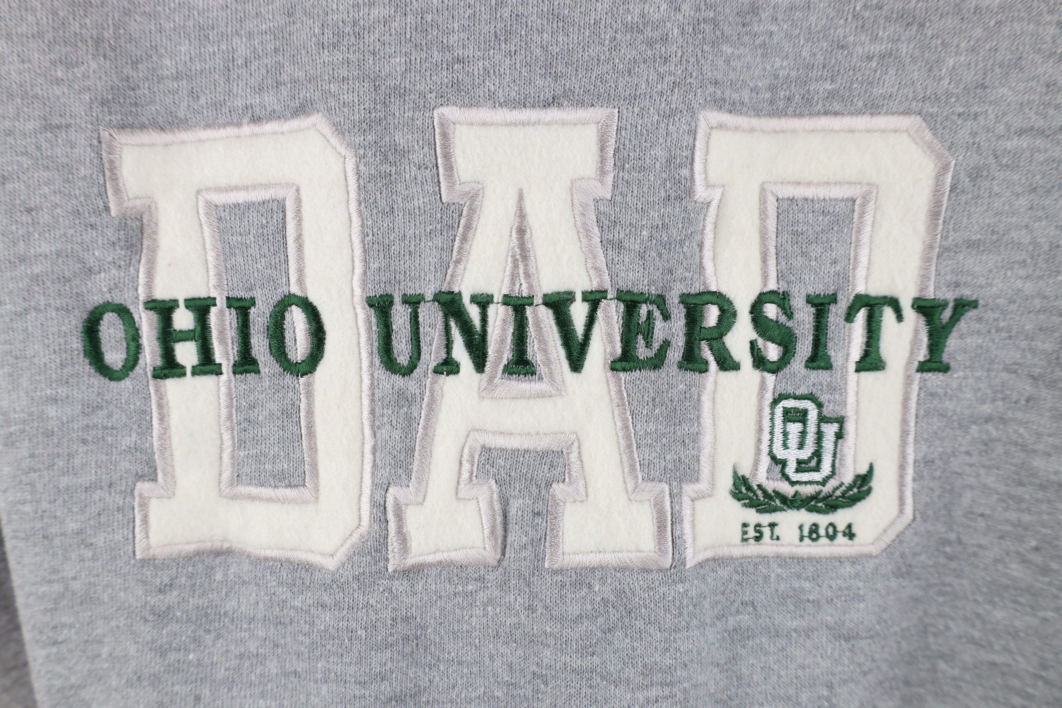 Vintage Vintage 90s Ohio University Dad Crewneck Sweatshirt Gray USA Size US XL / EU 56 / 4 - 4 Thumbnail