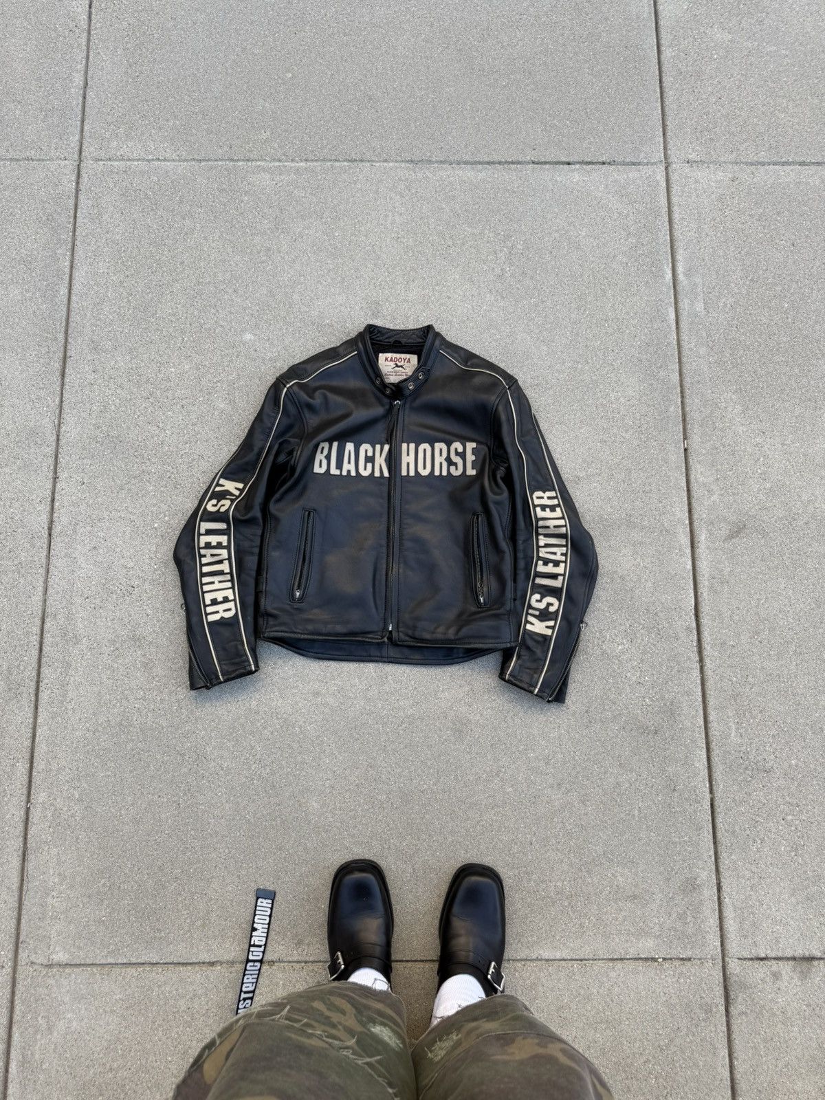 Kadoya Black Horse Leather Motorcycle Jacket