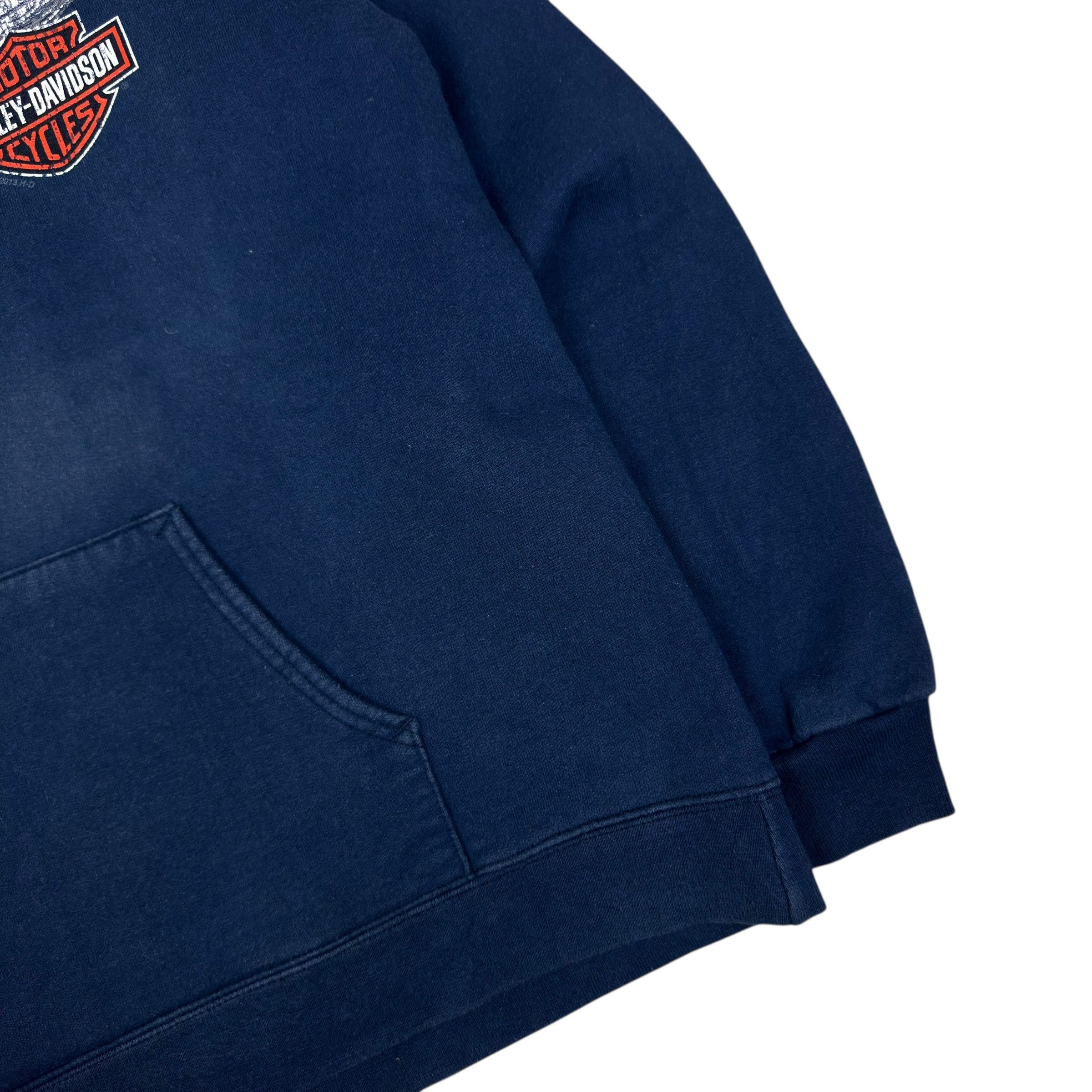 Harley Davidson Harley-Davidson Men's Blue Cotton Pullover Hoodie S (34-36) Size US S / EU 44-46 / 1 - 7 Thumbnail