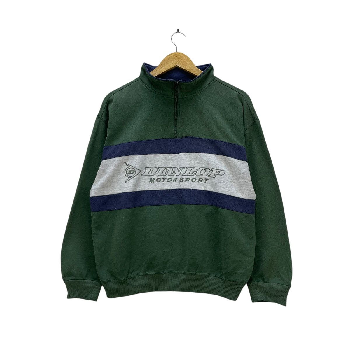 Gear for Sports 💥Vintage Dunlop Big Logo Embroidered Quater Zip Pullover Size US M / EU 48-50 / 2 - 1 Thumbnail