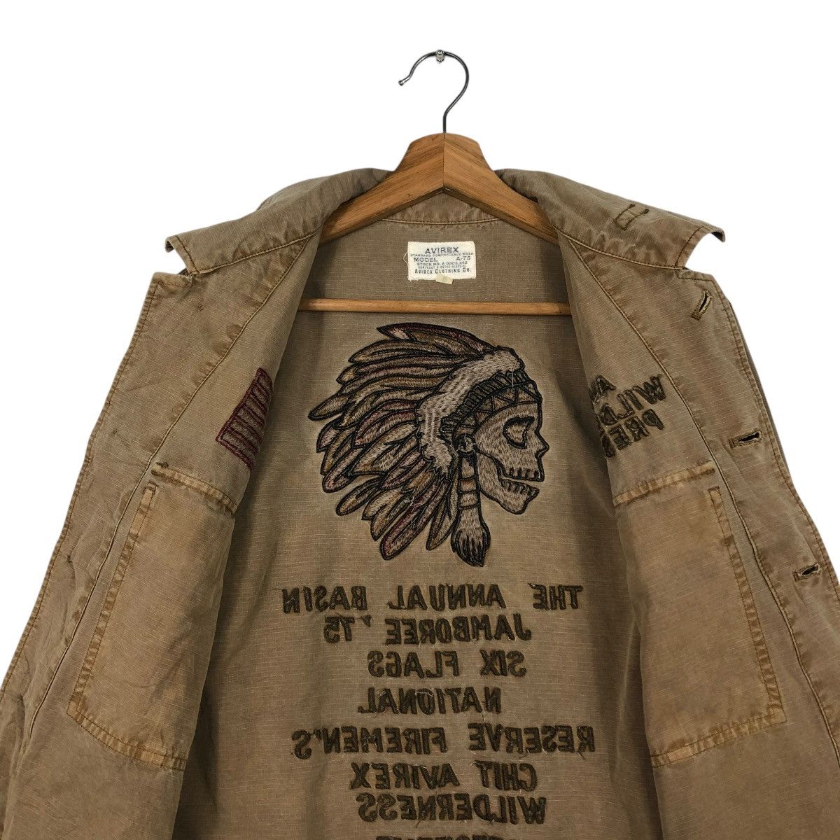 Avirex 🔥VINTAGE BIKER JACKET AVIREX MODEL A-75 BIG LOGO DESIGN Size US M / EU 48-50 / 2 - 16 Thumbnail