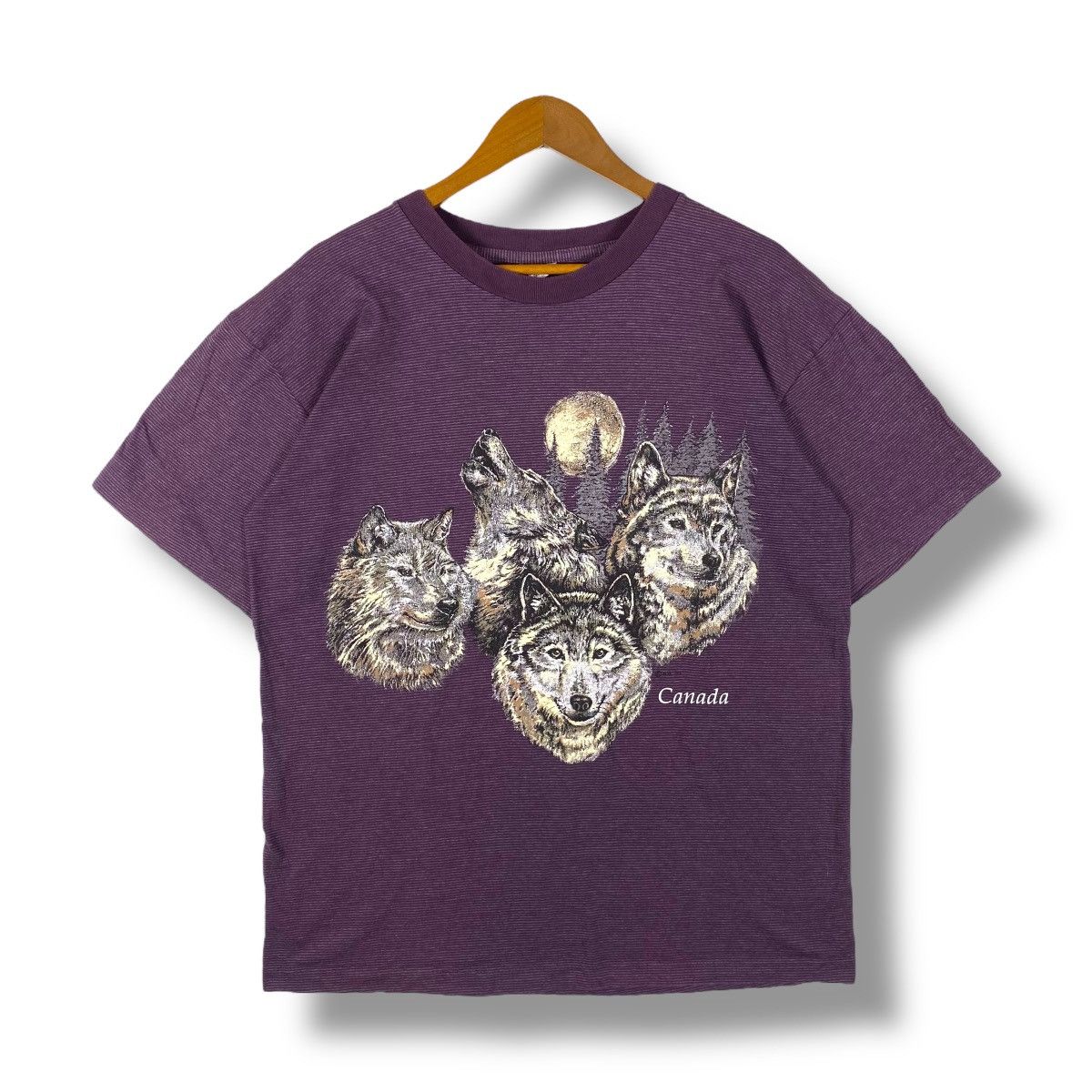 Habitat × Vintage Vintage 90's CANADA WOLVES Graphic Faded Tee Shirt Size US M / EU 48-50 / 2 - 8 Thumbnail