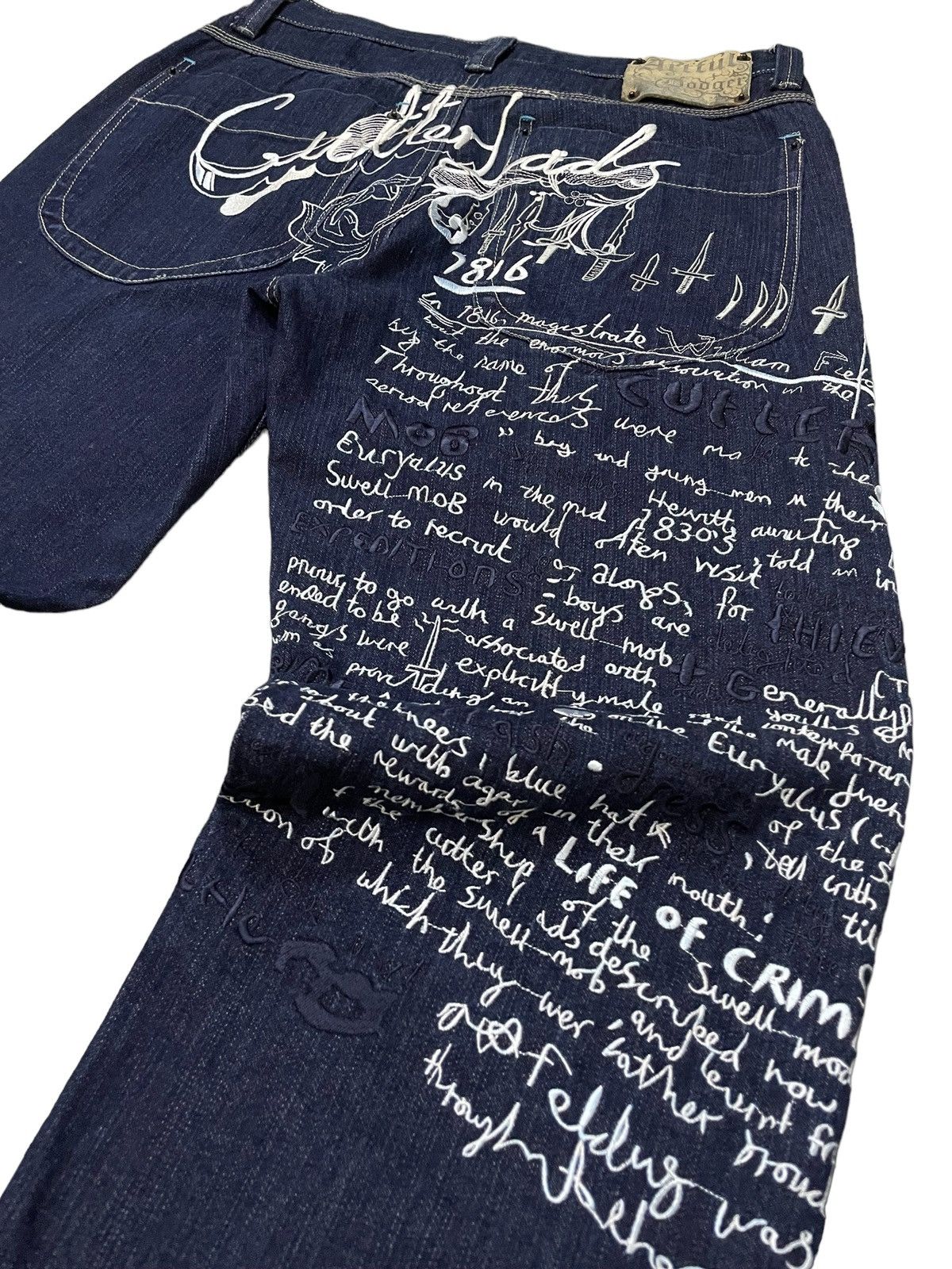 Japanese Brand Artful Dodger Jesse Pinkman Embroidered Poems Baggy Jeans Size US 34 / EU 50 - 18 Thumbnail