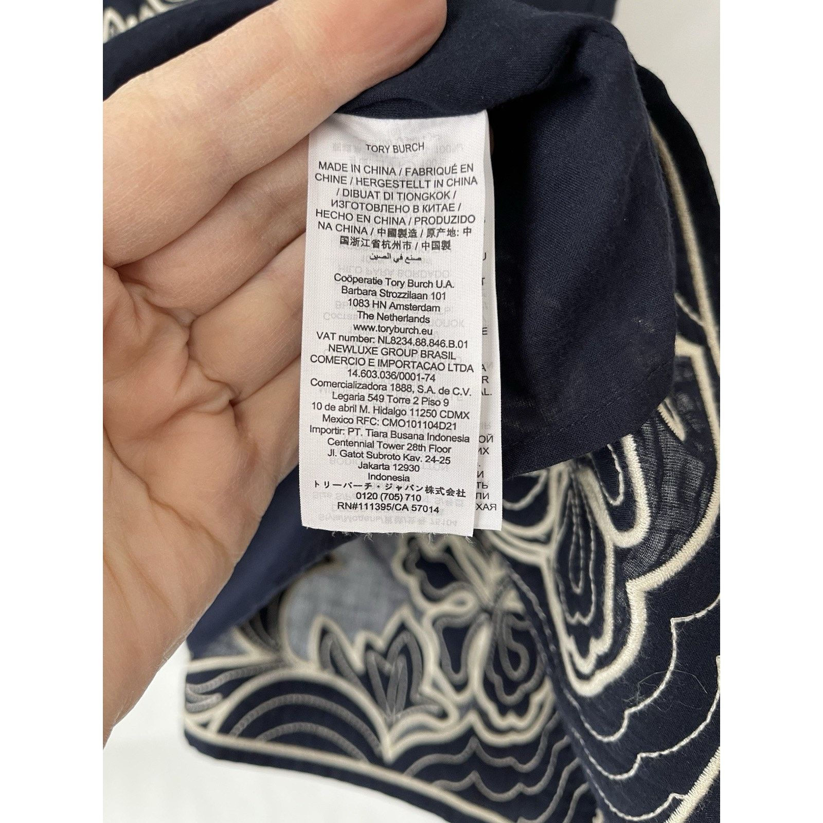 Tory Burch TORY BURCH Embroidered Sleeveless Tunic Mini Dress Blue S Size S / US 4 / IT 40 - 5 Thumbnail
