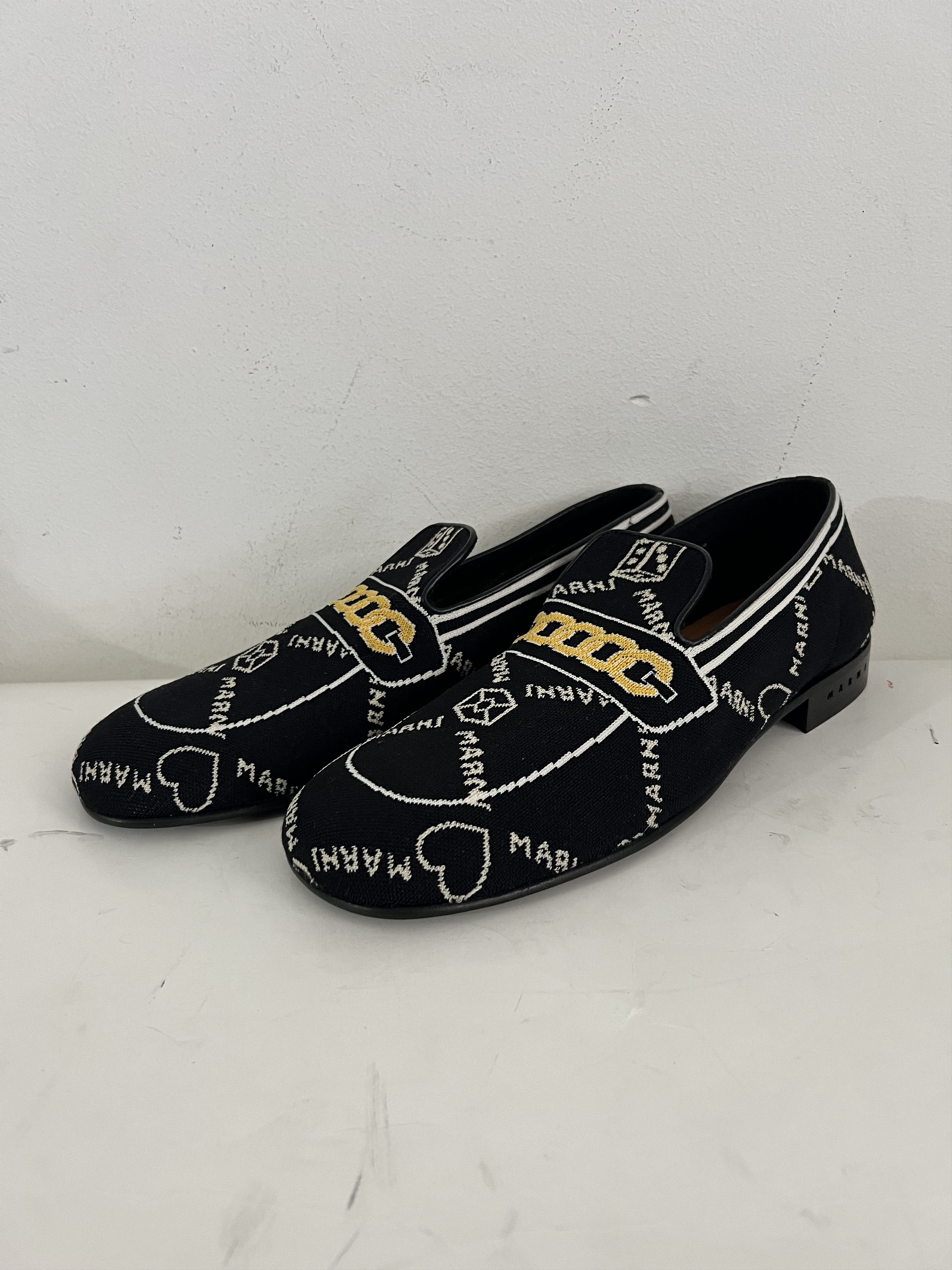 Marni Marnigram Trompe L'oeil Jacquard Moccasins Size US 10 / EU 43 - 1 Thumbnail