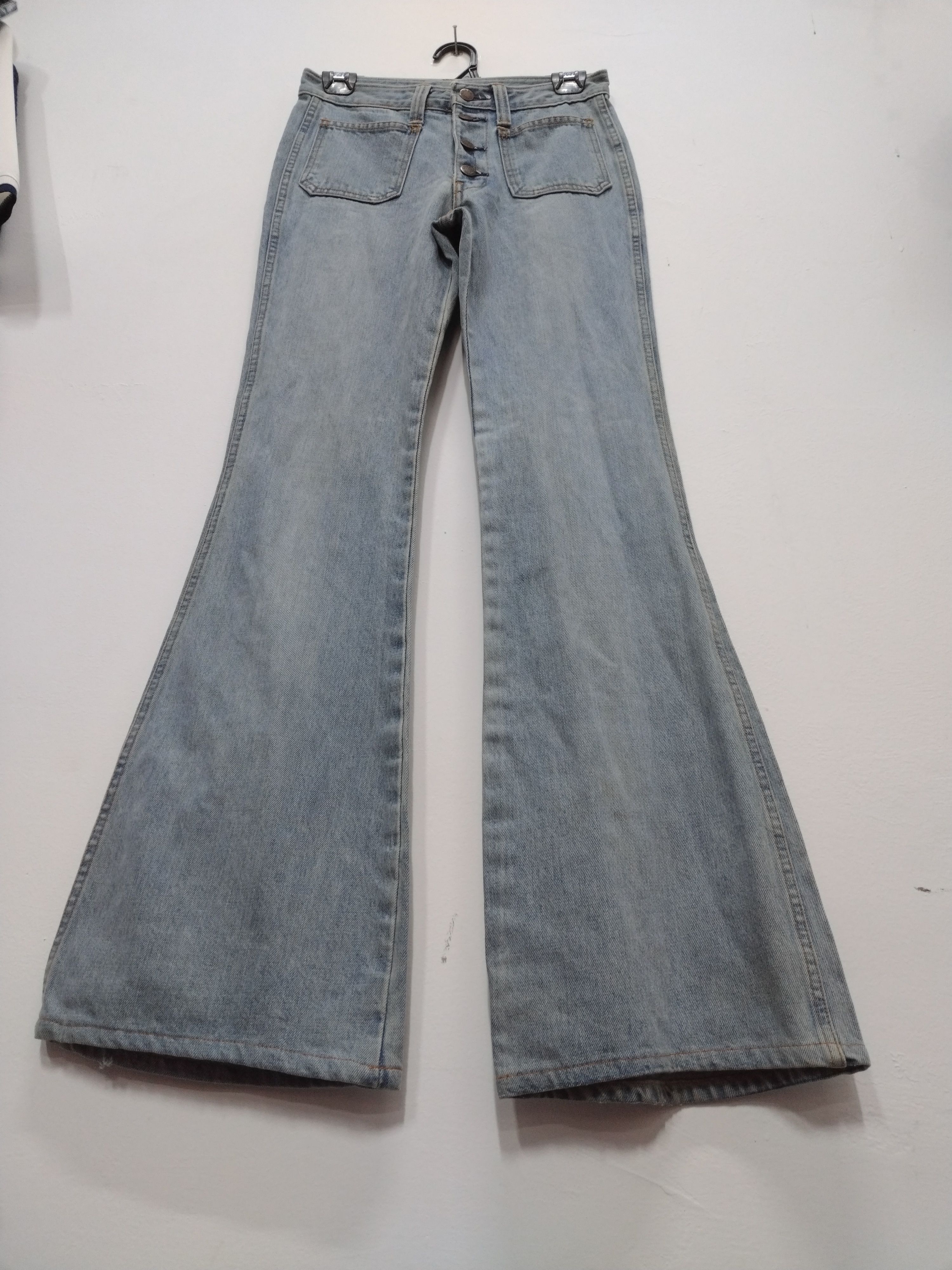 Japanese Brand × Le Grande Bleu (L.G.B.) × Vintage Vintage BLUE WAY Flare Bootcut Faded Jeans Bell Button Size 28" / US 6 / IT 42 - 7 Thumbnail