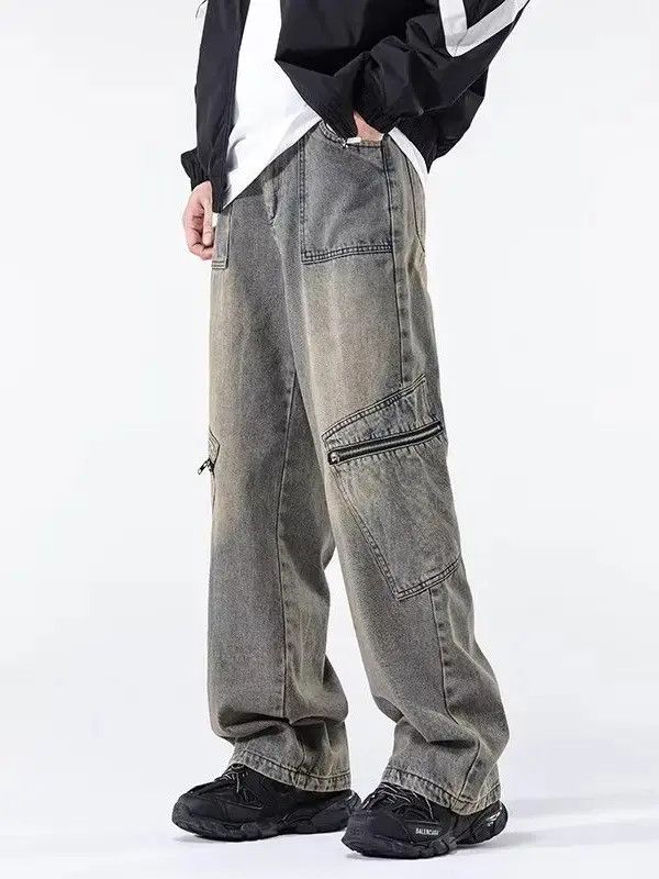 Japanese Brand Retro loose straight leg wide leg jeans Size US 30 / EU 46 - 6 Thumbnail