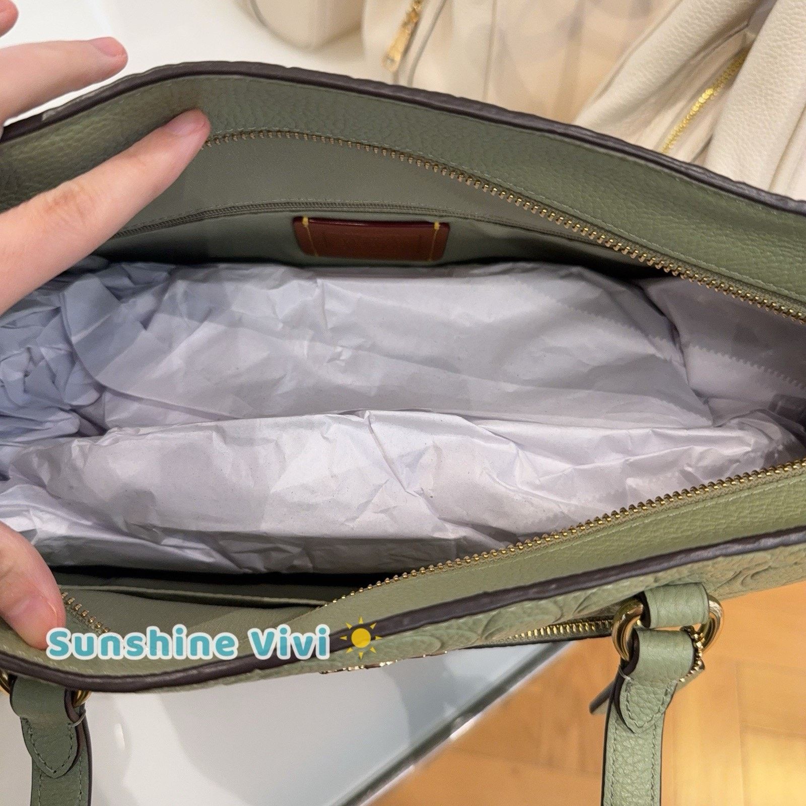 Coach NWT Coach Station Tote Bag Signature Leather CEW04 Pistachio Size ONE SIZE - 3 Thumbnail