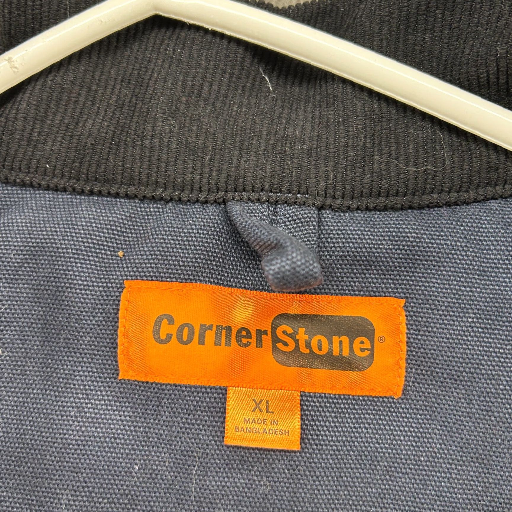 Vintage Corner Stone Jacket Mens XL Blue Navy Canvas Quilted Lined Workwear Bomber Jacket 90s Winter Regular Mens Size US XL / EU 56 / 4 - 7 Thumbnail