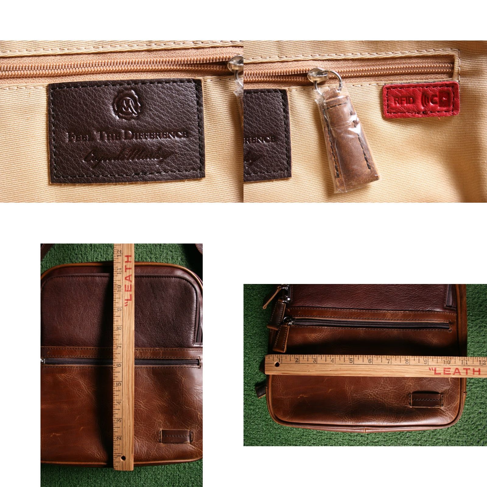 Vintage OSGOODE MARLEY Calvin Crossbody Traveler Leather RFID Brown Bag Mens Small Travel Organizer Zip Size ONE SIZE - 9 Thumbnail