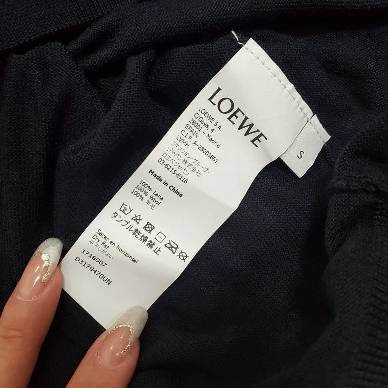 Loewe LOEWE Dark blue all wool thin sweater Size S / US 4 / IT 40 - 4 Thumbnail