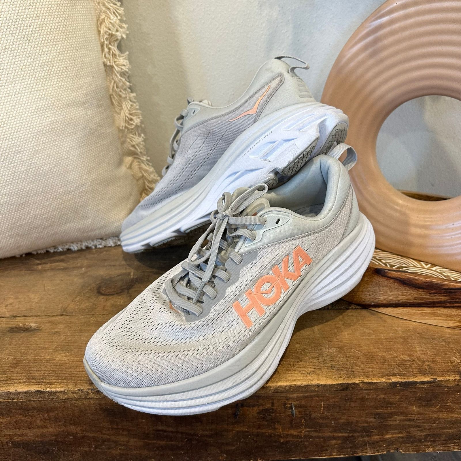 Hoka Women's Hoka Bondi 8 Harbor Mist / Lunar Rock - size 9.5D Size US 9.5 / IT 39.5 - 3 Thumbnail