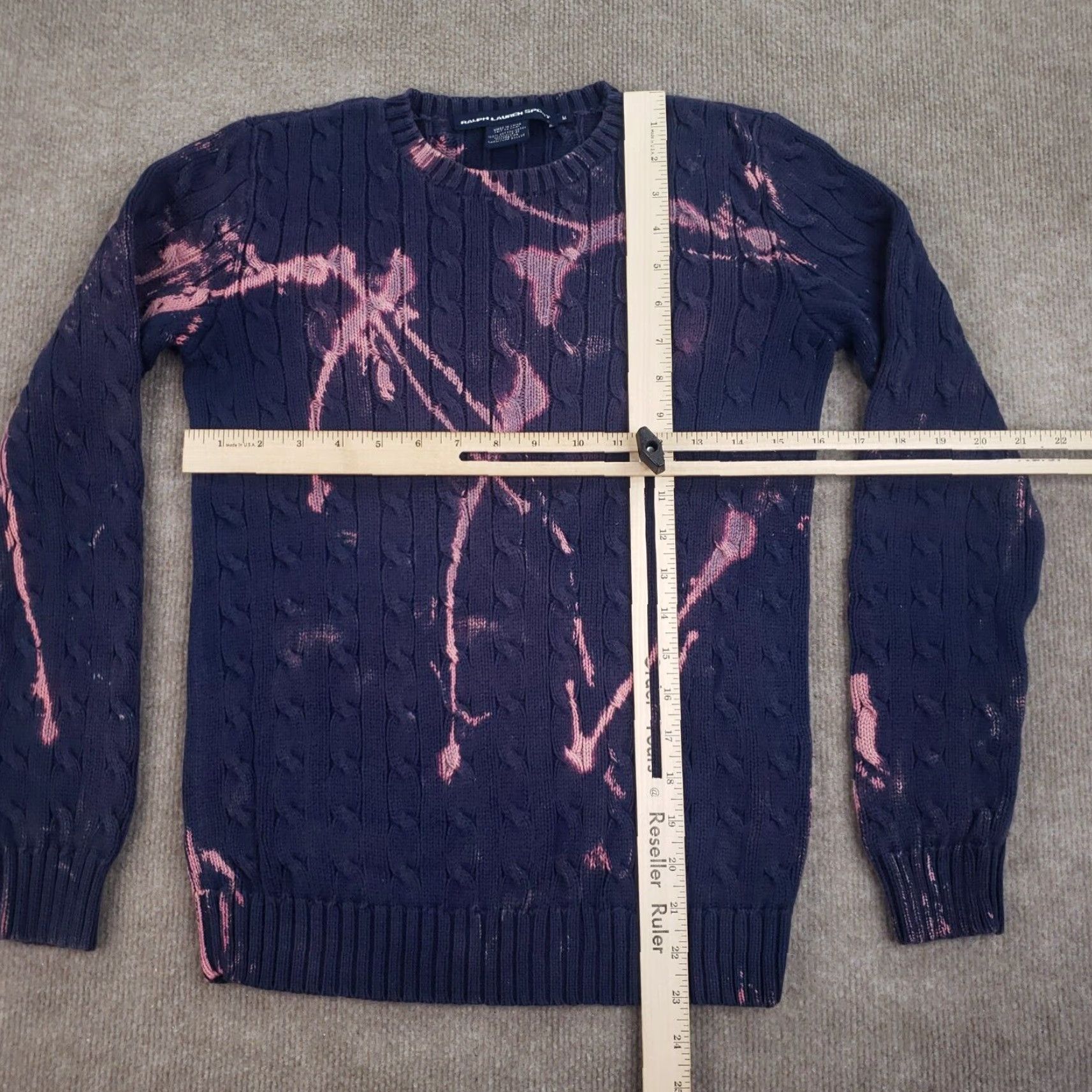 Polo Ralph Lauren Ralph Lauren Boys Sweater Medium Extra Large Blue Crew Neck Long Sleeve Cable Bleached Size US M / EU 48-50 / 2 - 2 Thumbnail