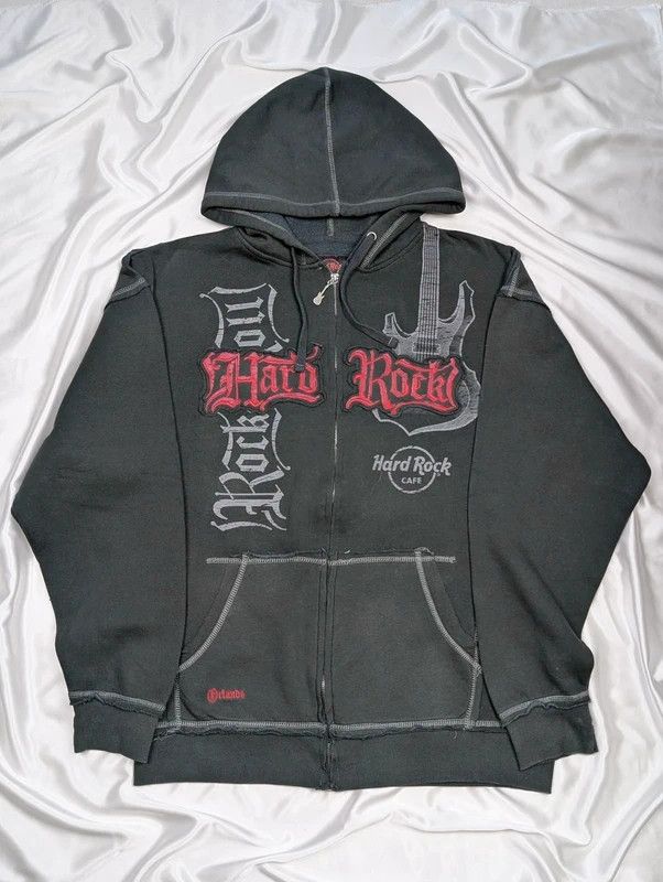 Hard Rock Cafe Rare Vintage Zip Hoodie Hard Rock Affliction opium y2k 90s Size US L / EU 52-54 / 3 - 1 Thumbnail