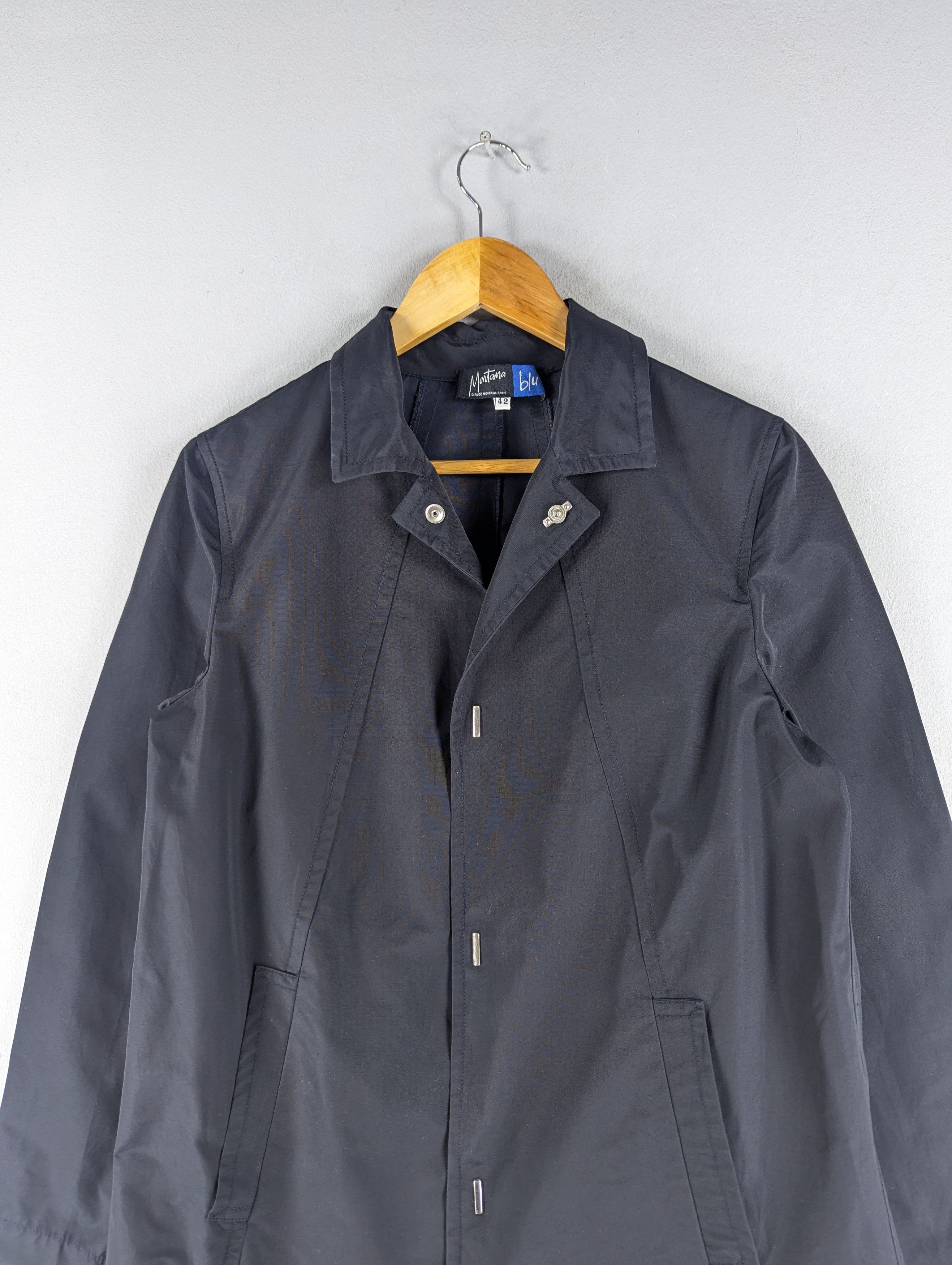 Claude Montana Claude Montana Blu Navy Blue Long Coat Jacket Size M / US 6-8 / IT 42-44 - 4 Thumbnail