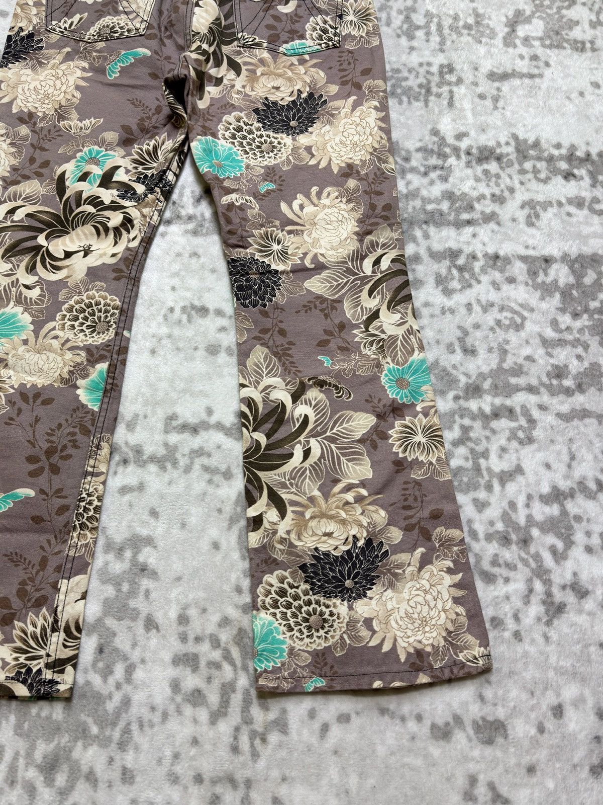 Hysteric Glamour Flare Glamdy Floral Printed Pants Turquoise Accents Size US 30 / EU 46 - 12 Thumbnail