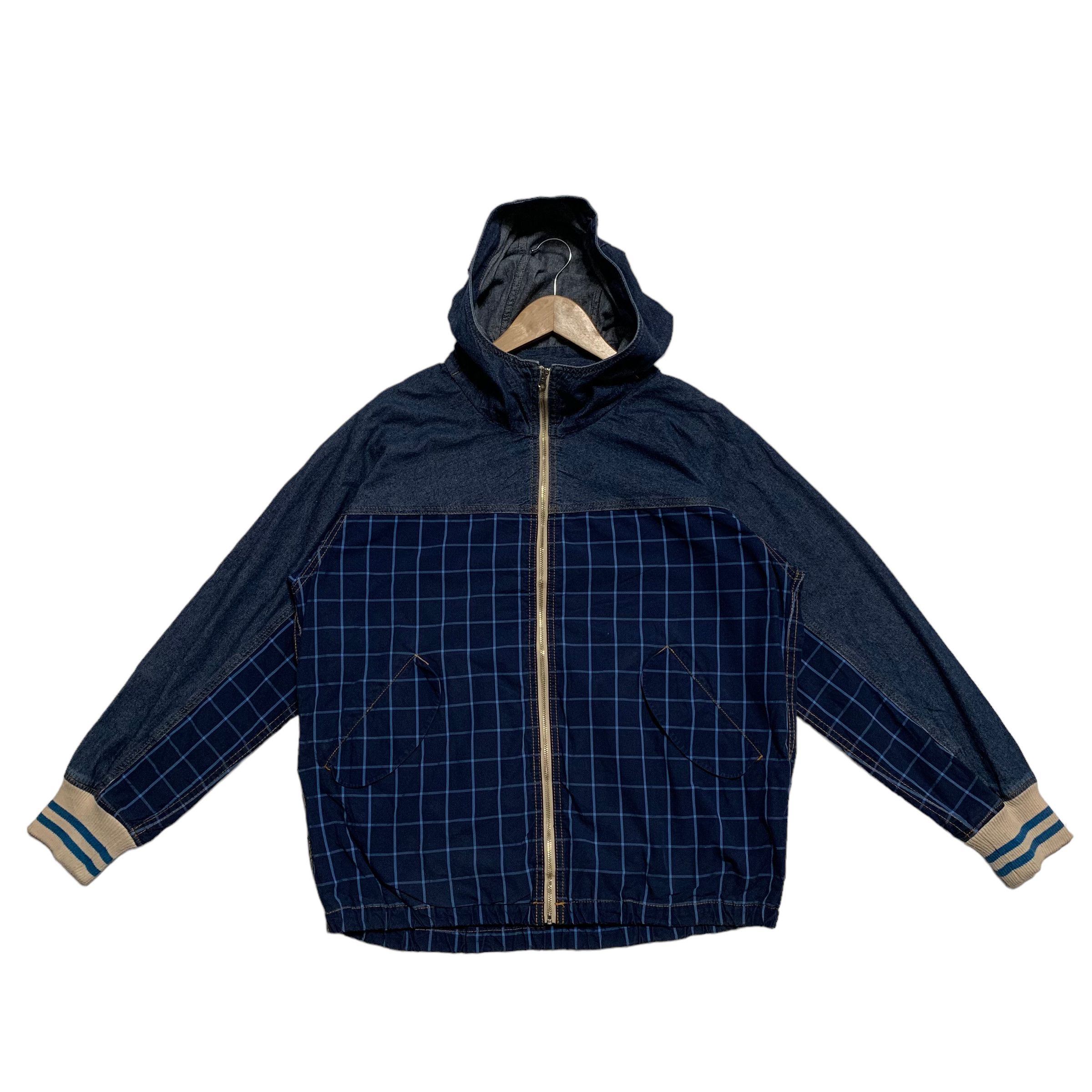Frapbois Frapbois By Issey Miyake Denim Plaid Hooded Jacket Size US M / EU 48-50 / 2 - 1 Thumbnail