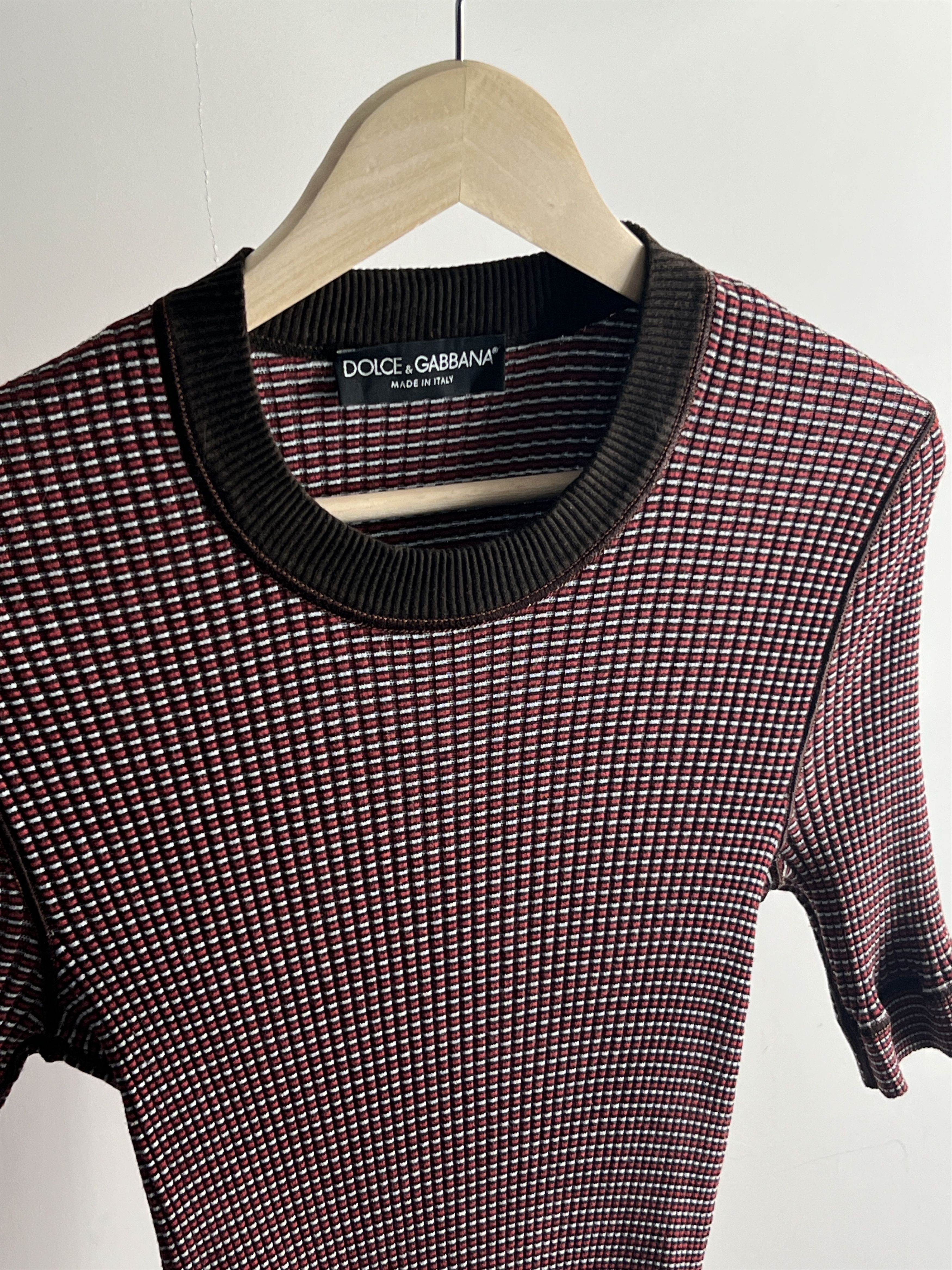 Dolce & Gabbana × Vintage Vintage 90s Doce & Gabbana Ribbed T-Shirt Archive Piece Size L / US 10 / IT 46 - 2 Thumbnail