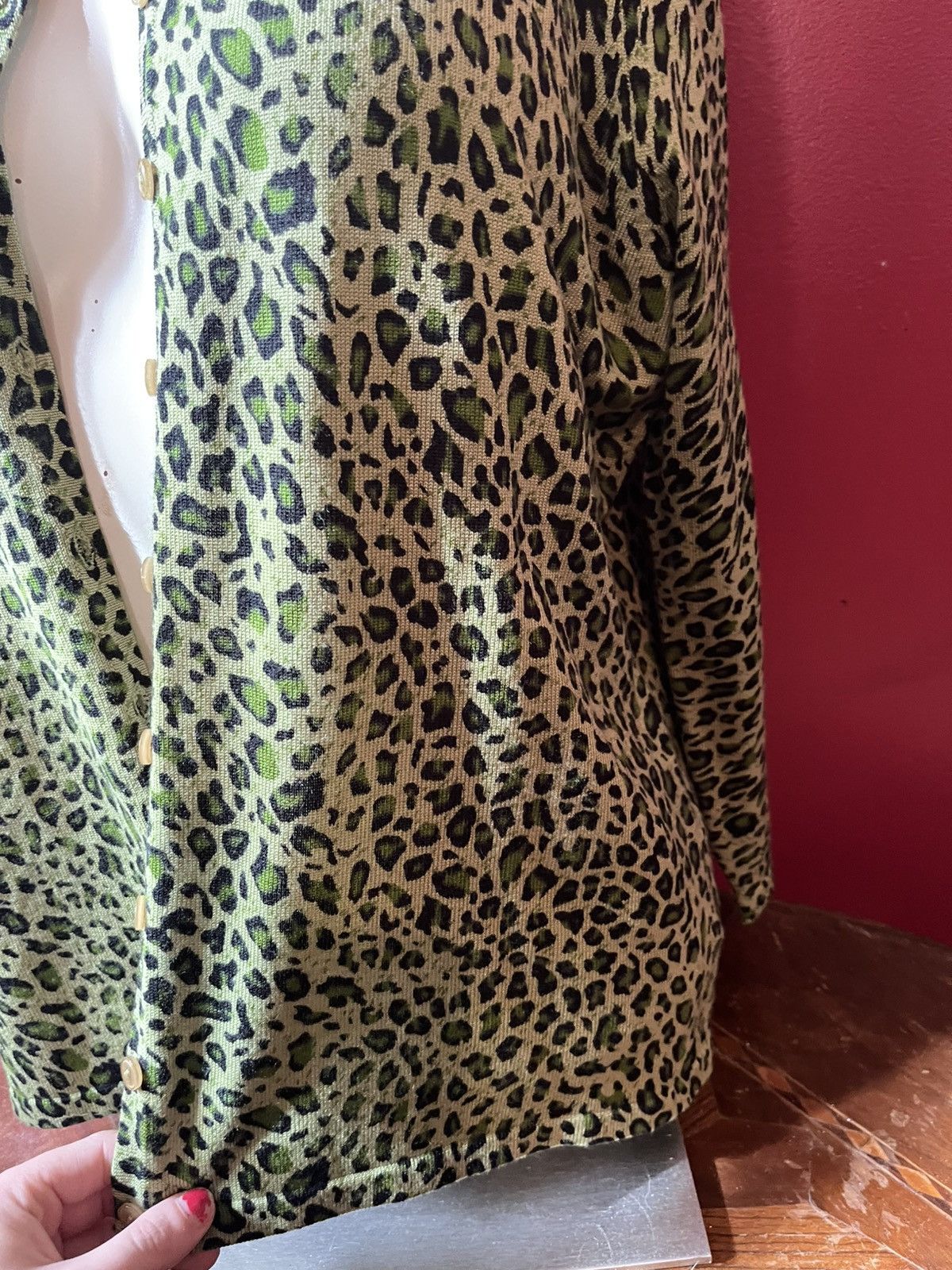 Other White Stag Women's Green Leopard Sweater Medium NWT Size M / US 6-8 / IT 42-44 - 3 Thumbnail