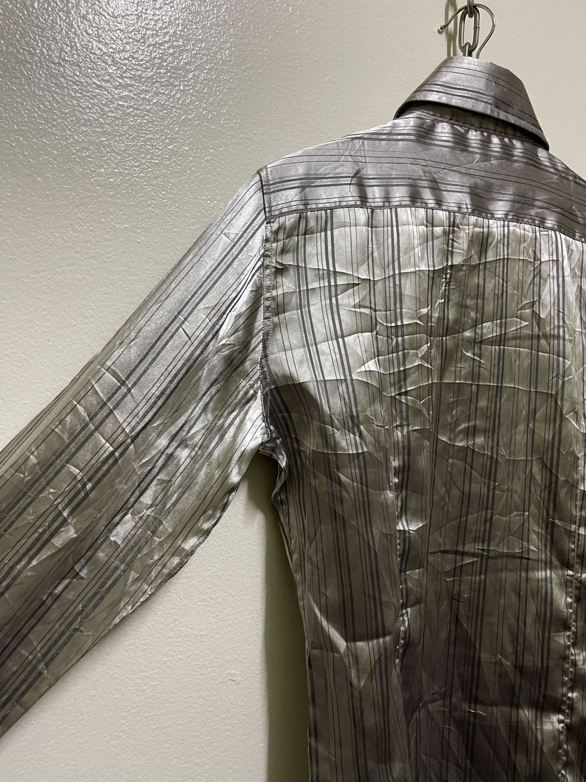 Japanese Brand × semanticdesign Semantic Design Silver Striped Shirt Size US L / EU 52-54 / 3 - 9 Thumbnail