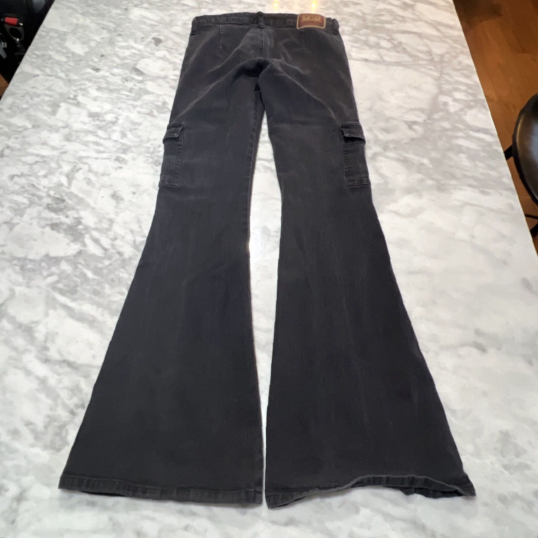 Denime VINTAGE YMI Jeans Women Cargo Denim Black Flared 30in Inseam Size 5wear Bag Cultures? Size 27" / US 4 / IT 40 - 7 Thumbnail
