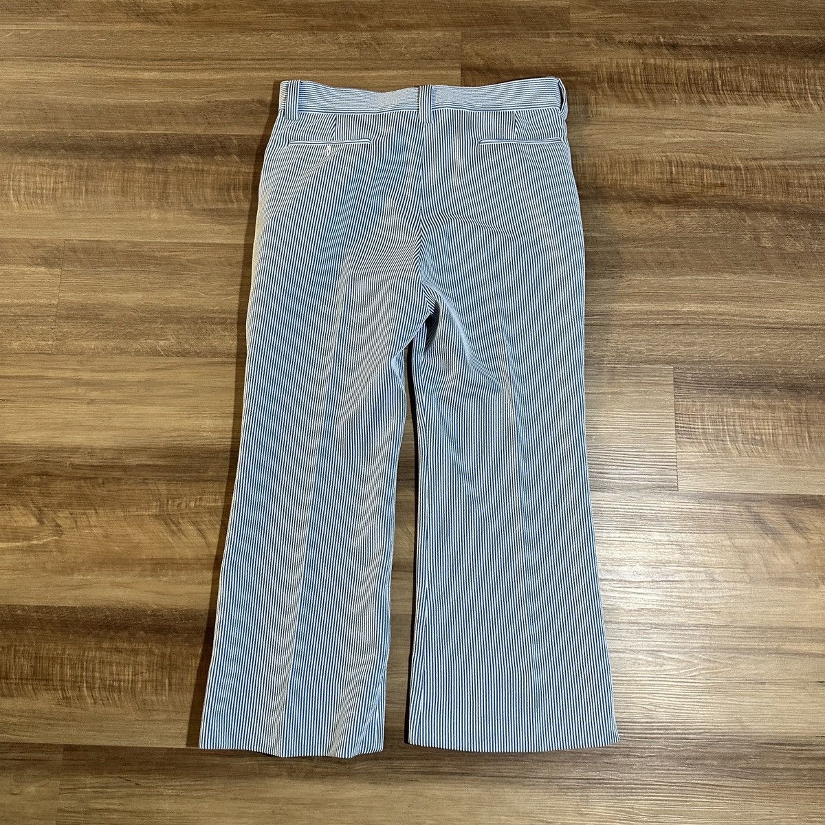 Vintage 1960 Custom Made Bell Bottom Pants 32” x 26” Seersucker Size US 32 / EU 48 - 3 Thumbnail