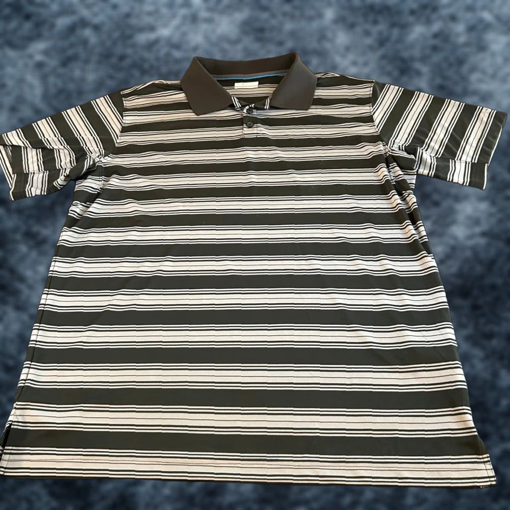 Vintage Columbia Polo Shirt Striped Black Gray Men's XL Moisture Wicking Athletic Polo Shirt Golf Shirt Shirts Size US XL / EU 56 / 4 - 1 Thumbnail