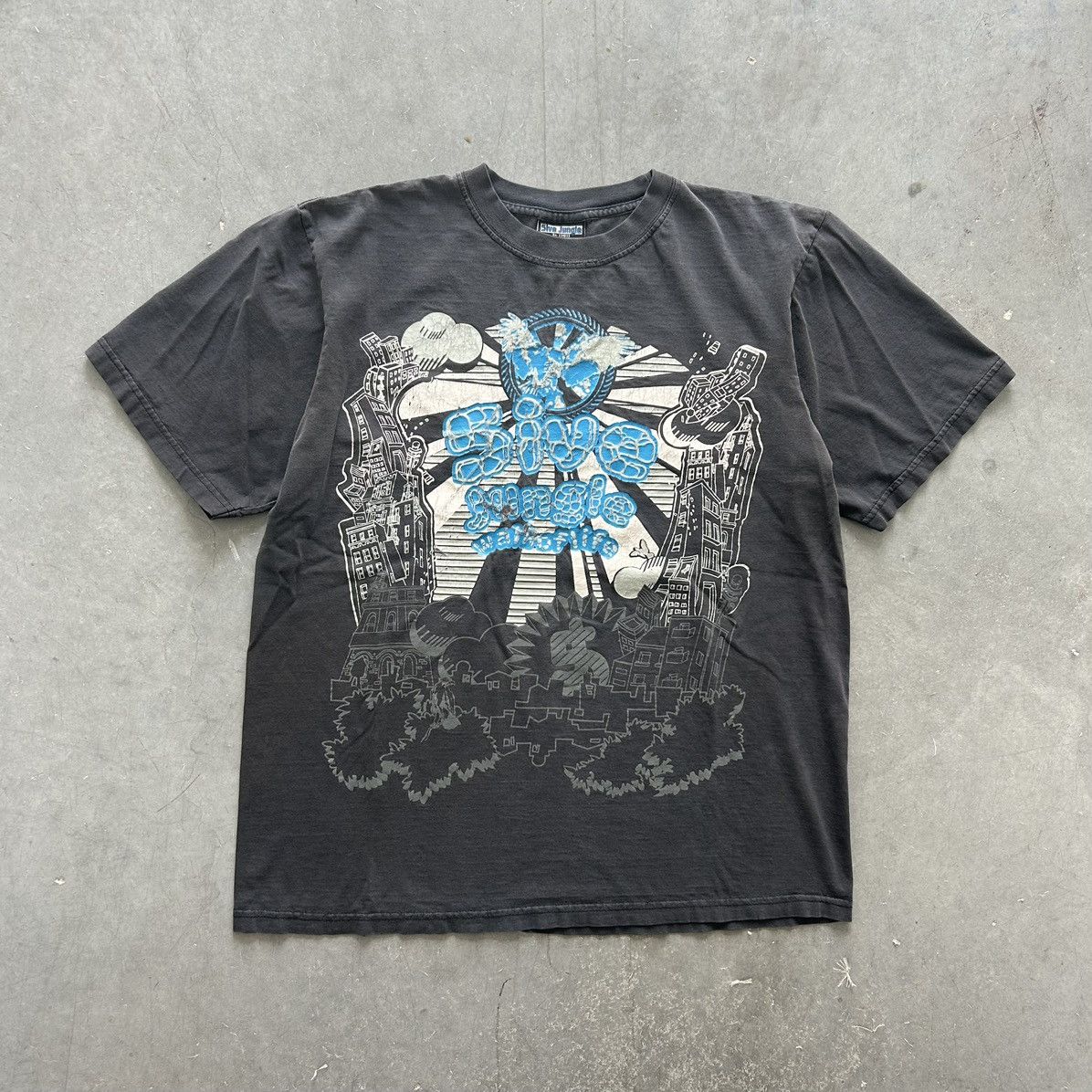 5ive jungle ロンt　tシャツ　ビッグサイズ　y2k 韓国 平成 Vintage 5ive Jungle Shirt Mens XL Yellow Short Sleeve