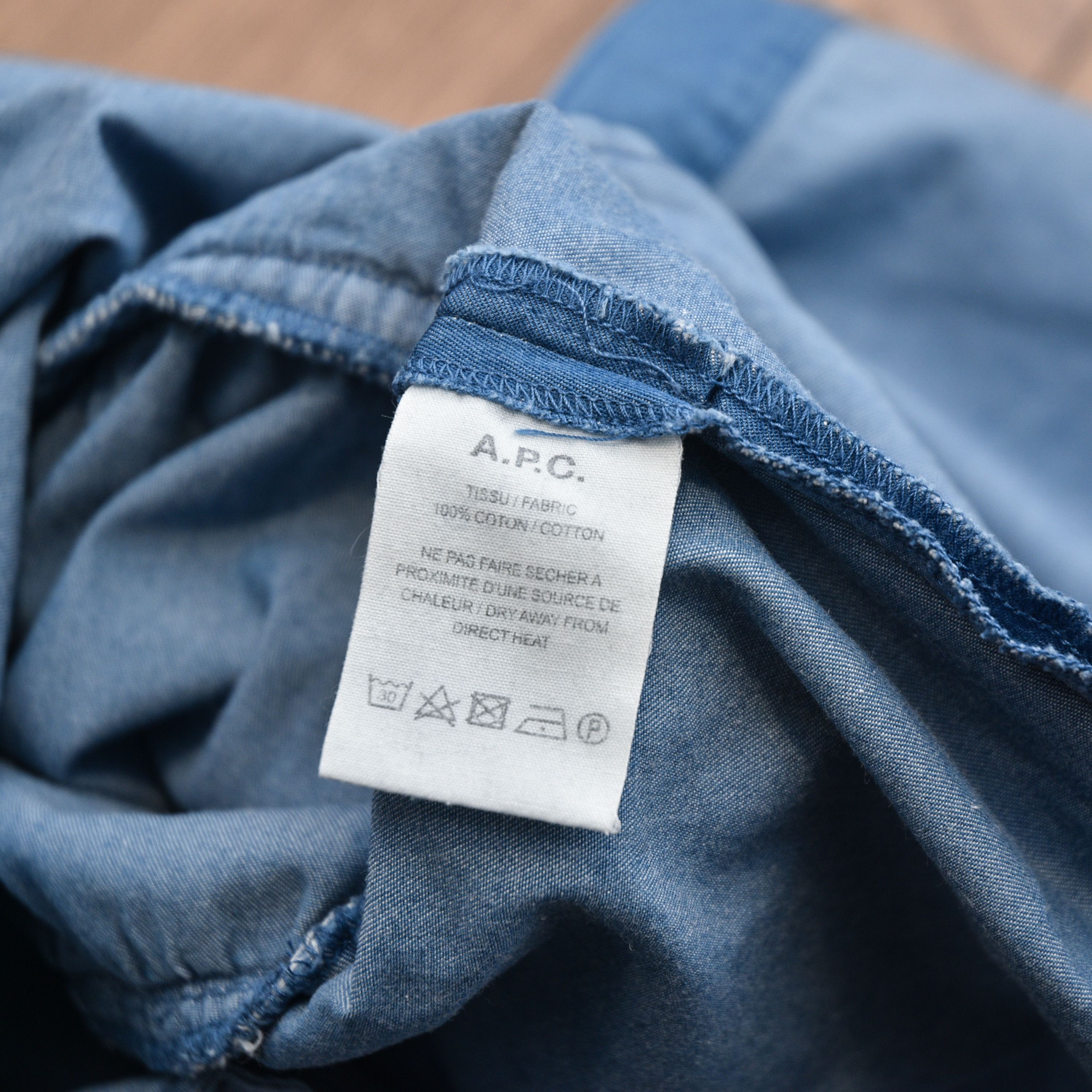 A.P.C. A.P.C. Hoshi Denim Shirt Dress Ruffle Collar Frill Detail Size S / US 4 / IT 40 - 12 Thumbnail