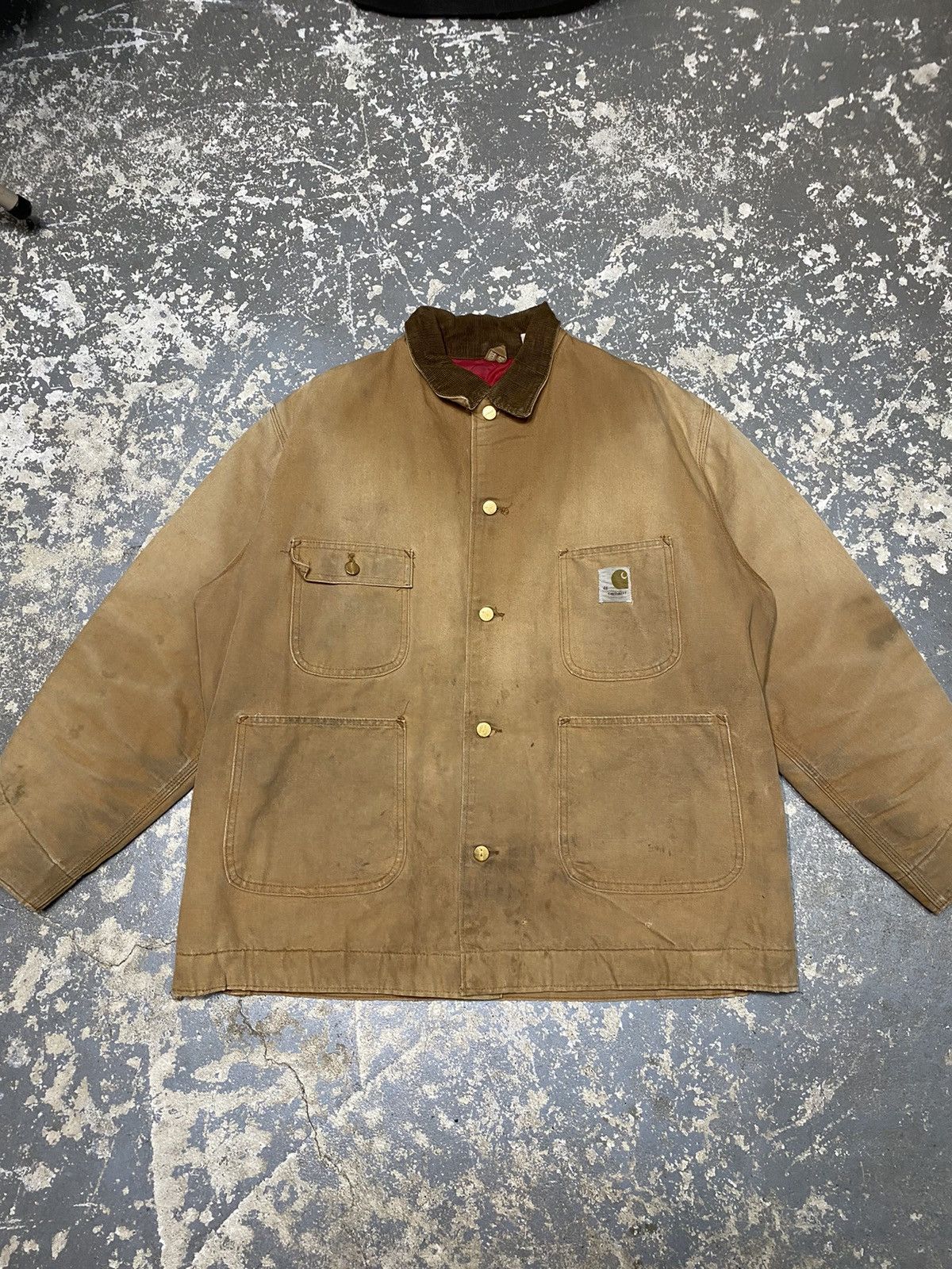 Carhartt × Vintage Vintage Carhartt Tan Insulated Chore Coat Jacket Faded 70s Size US L / EU 52-54 / 3 - 3 Thumbnail
