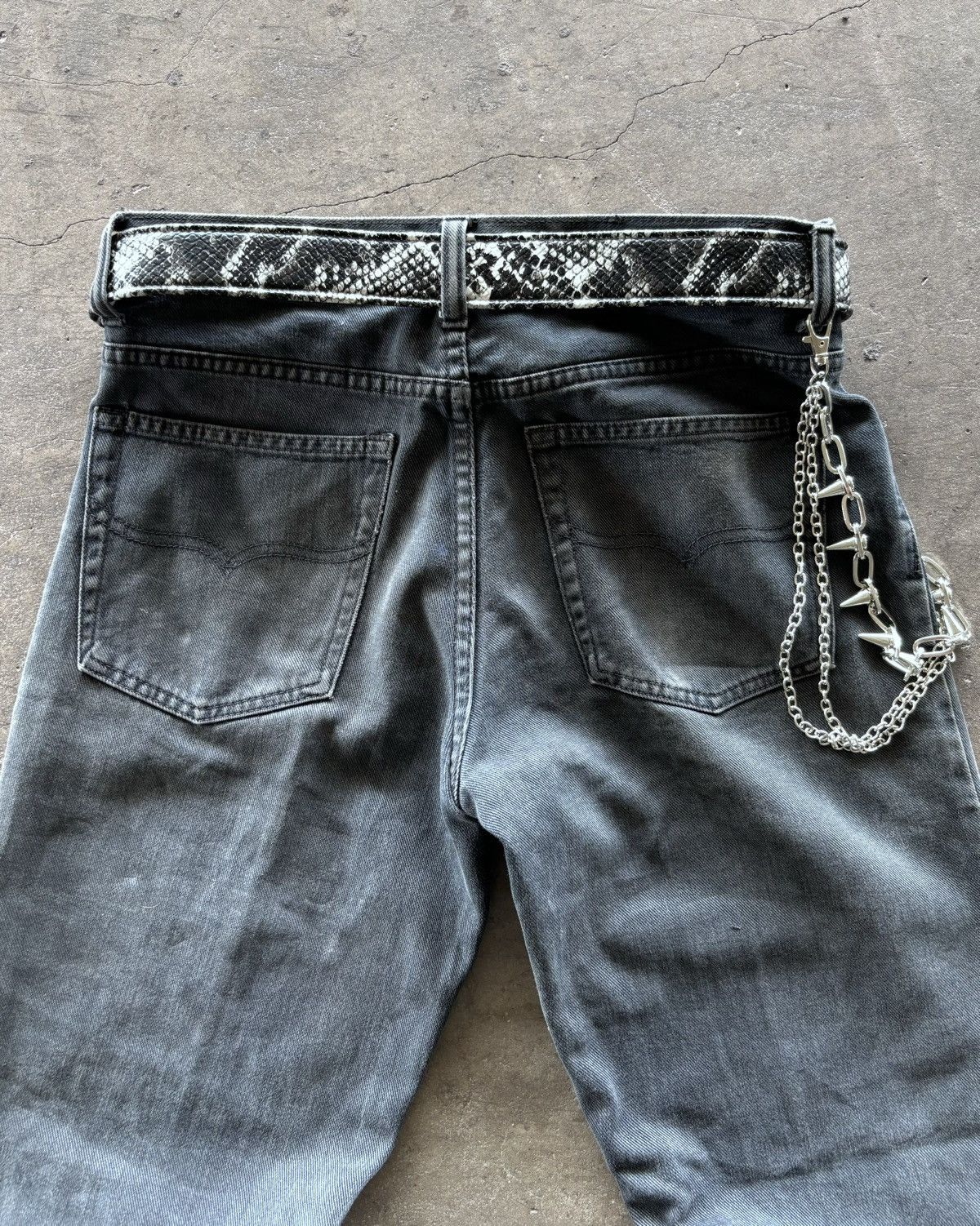 If Six Was Nine 2000s Ifsixwasnine lgb style Flared Washed Black Denim Pants Size US 29 - 6 Thumbnail