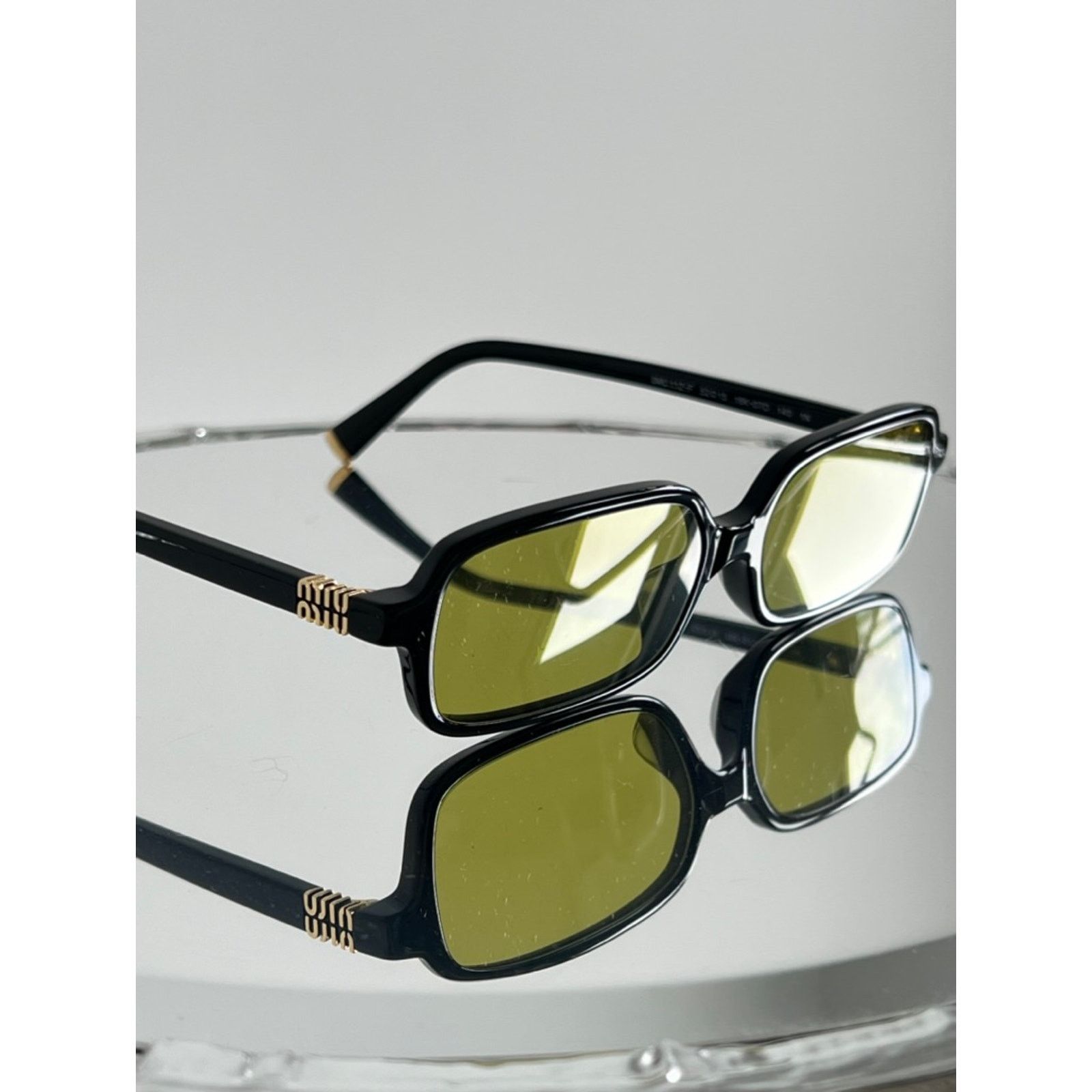 Miu Miu NEW Miu Miu MU11ZSF Regard Black Green Sunglasses $489 Size ONE SIZE - 5 Thumbnail