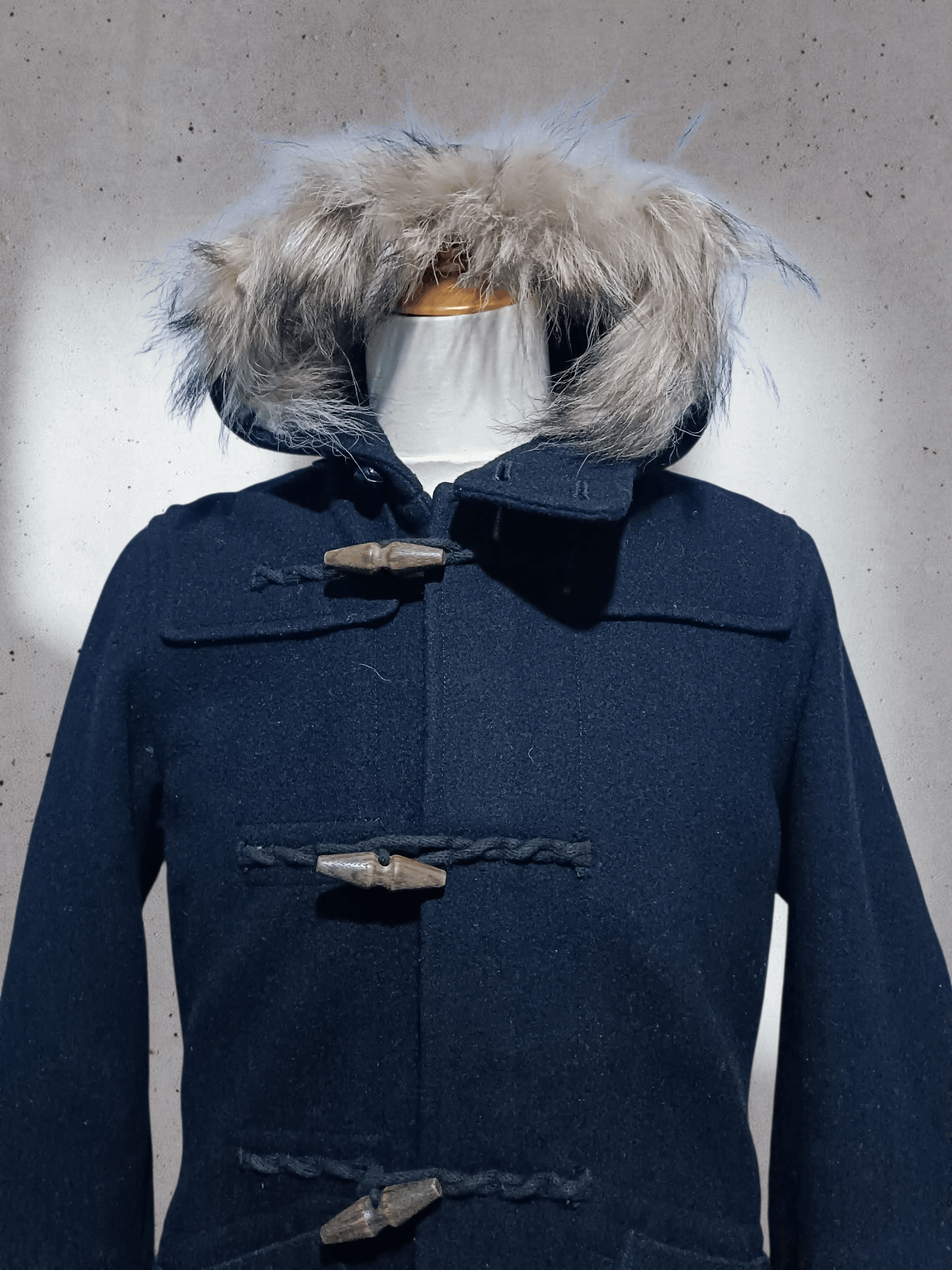 Japanese Brand Japanese Brand Wool Duffle Coat Fur Hoodie Jacket Size US M / EU 48-50 / 2 - 3 Thumbnail