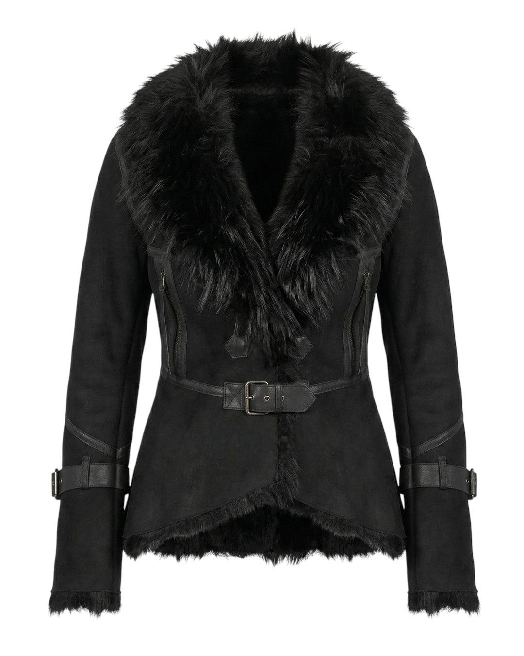 Roberto Cavalli MONGOLIAN LAMB FUR SUEDE LEATHER COAT Size M / US 6-8 / IT 42-44 - 1 Thumbnail