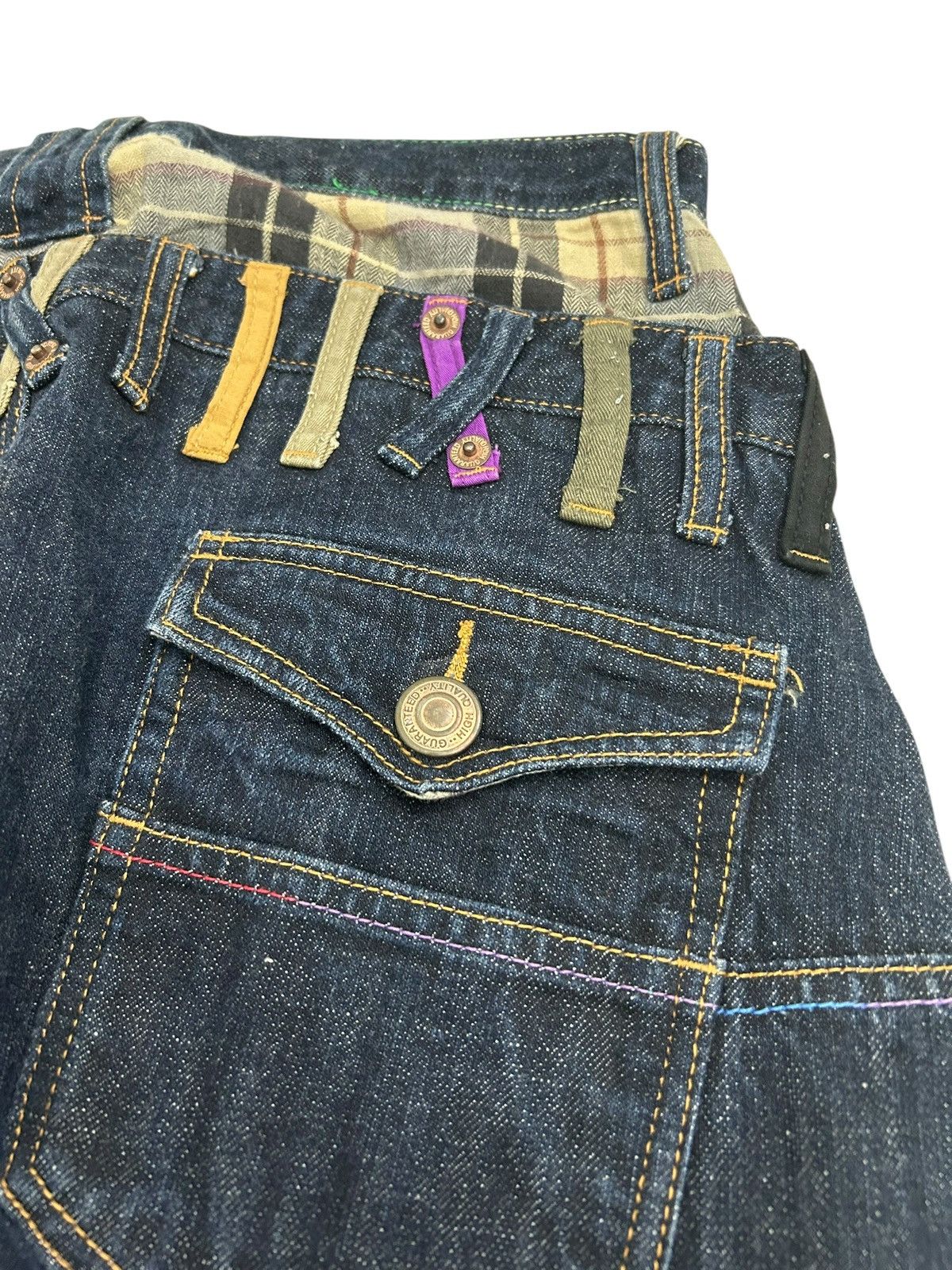 Japanese Brand Double Waist Japan Engineered Jean Cut Style Coloured Waist Size US 30 / EU 46 - 16 Thumbnail