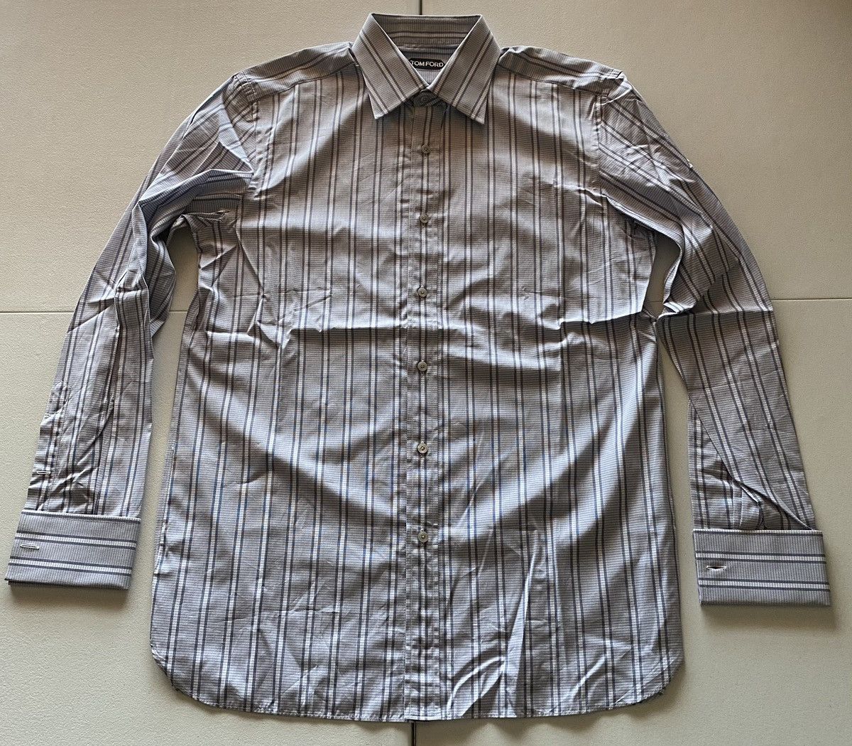 Tom Ford Tom Ford bluish grey French cuff shirt 16.5 42e NEW Size US L / EU 52-54 / 3 - 1 Thumbnail