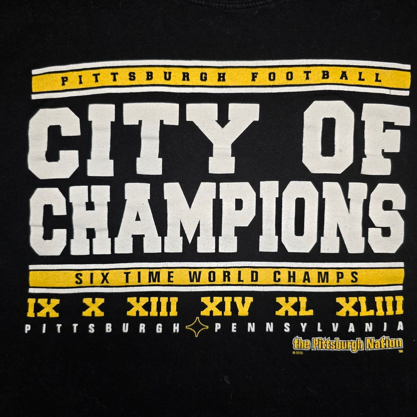 Vintage Pittsburgh Steelers 6X World Champs L Black Football Tee Size US L / EU 52-54 / 3 - 2 Thumbnail