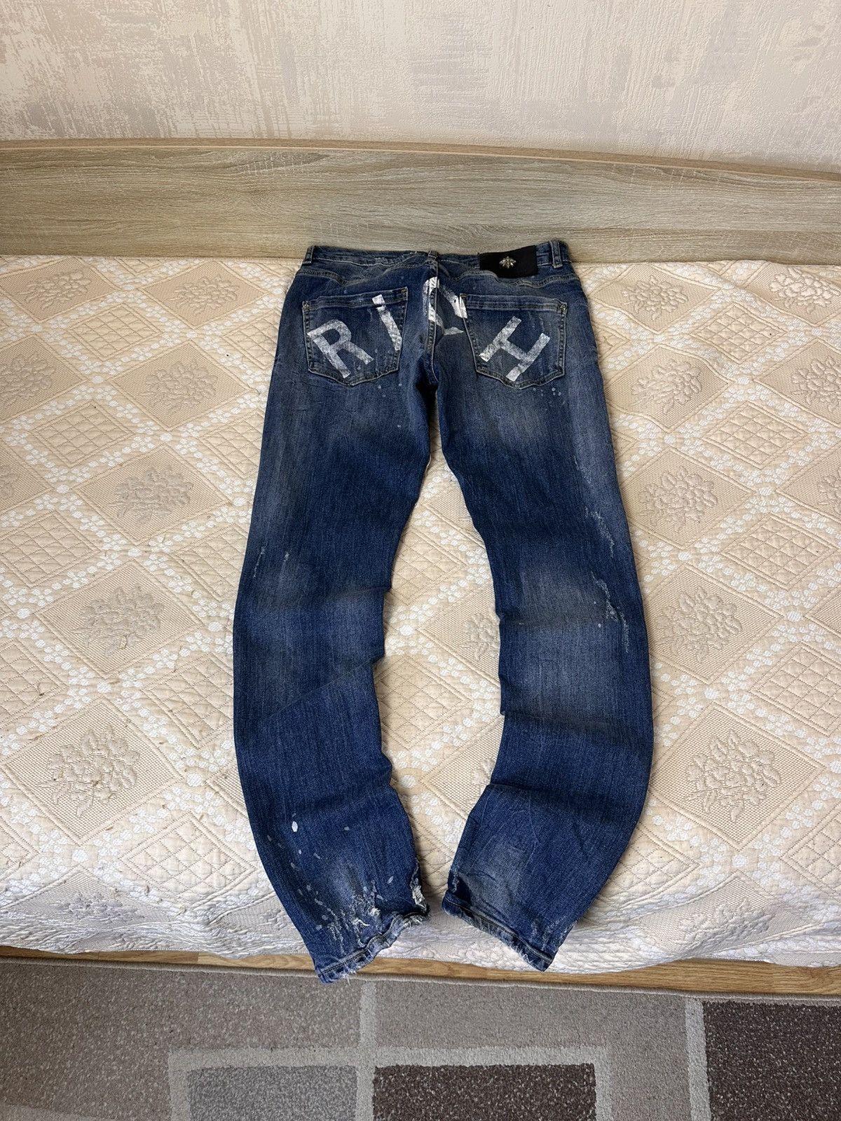 John Richmond 🔥 John RICHMOND Denim Big Logo Y2K Distressed Pants Jeans Size US 30 / EU 46 - 1 Thumbnail