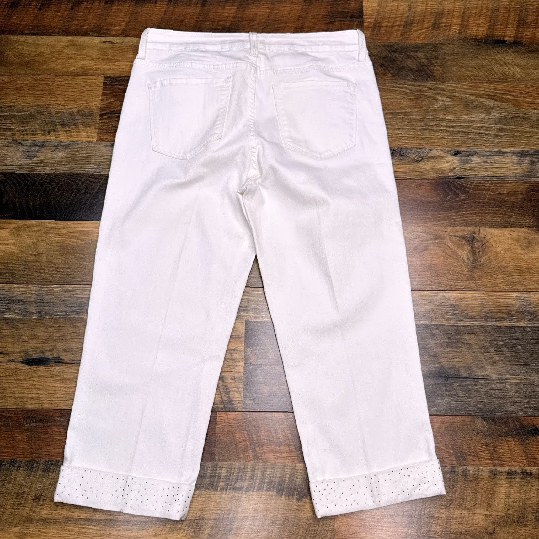 NYDJ VINTAGE: NYDJ Jeans City Cropped White 8 Regular Mid Rise Stretch 5-Pocket Denim Womens Size 30" / US 8 / IT 44 - 2 Thumbnail
