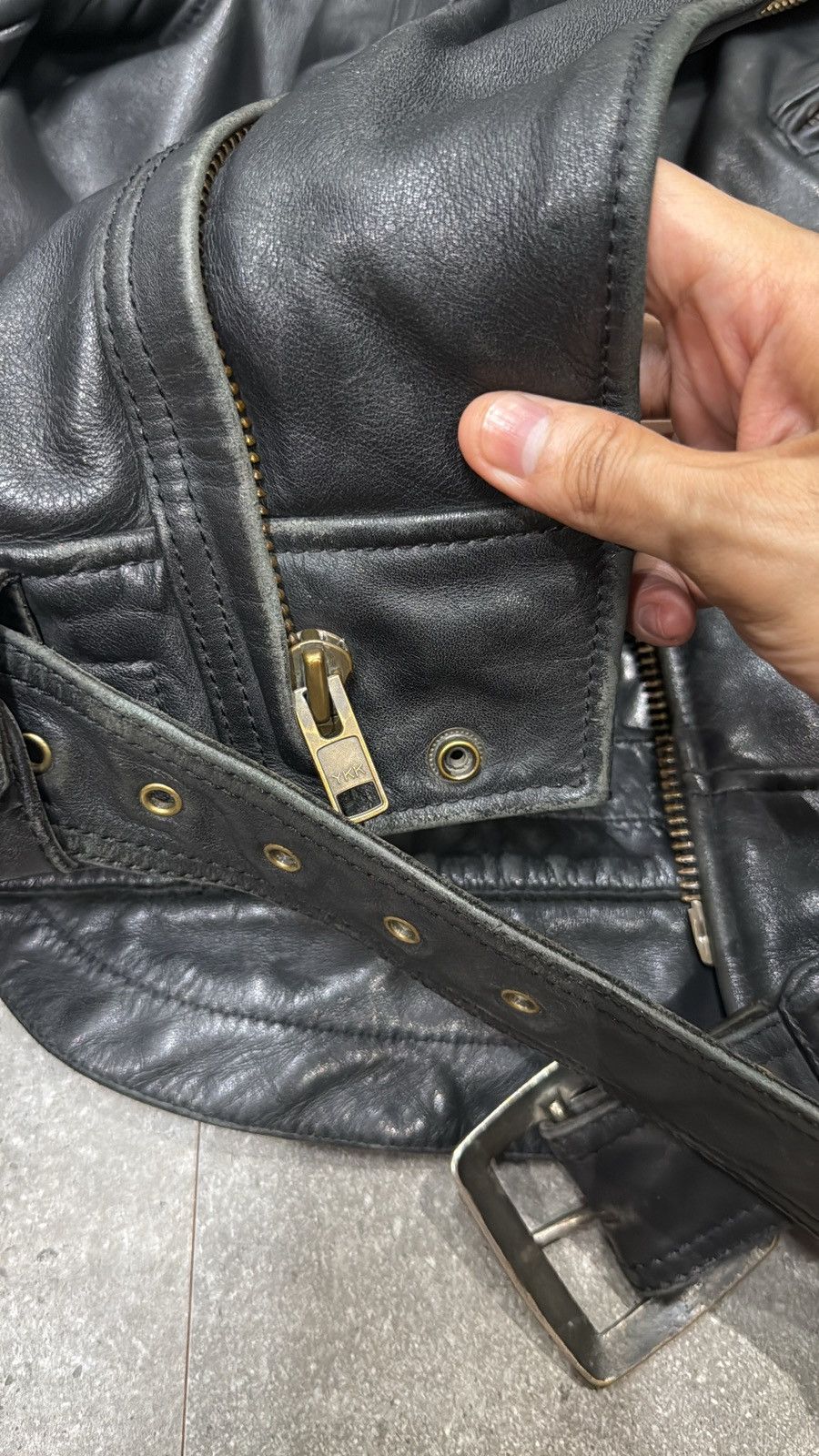 Japanese Brand × Kadoya Kadoya evo diamond lattice cable stayed leather jacket Size US XXL / EU 58 / 5 - 16 Thumbnail
