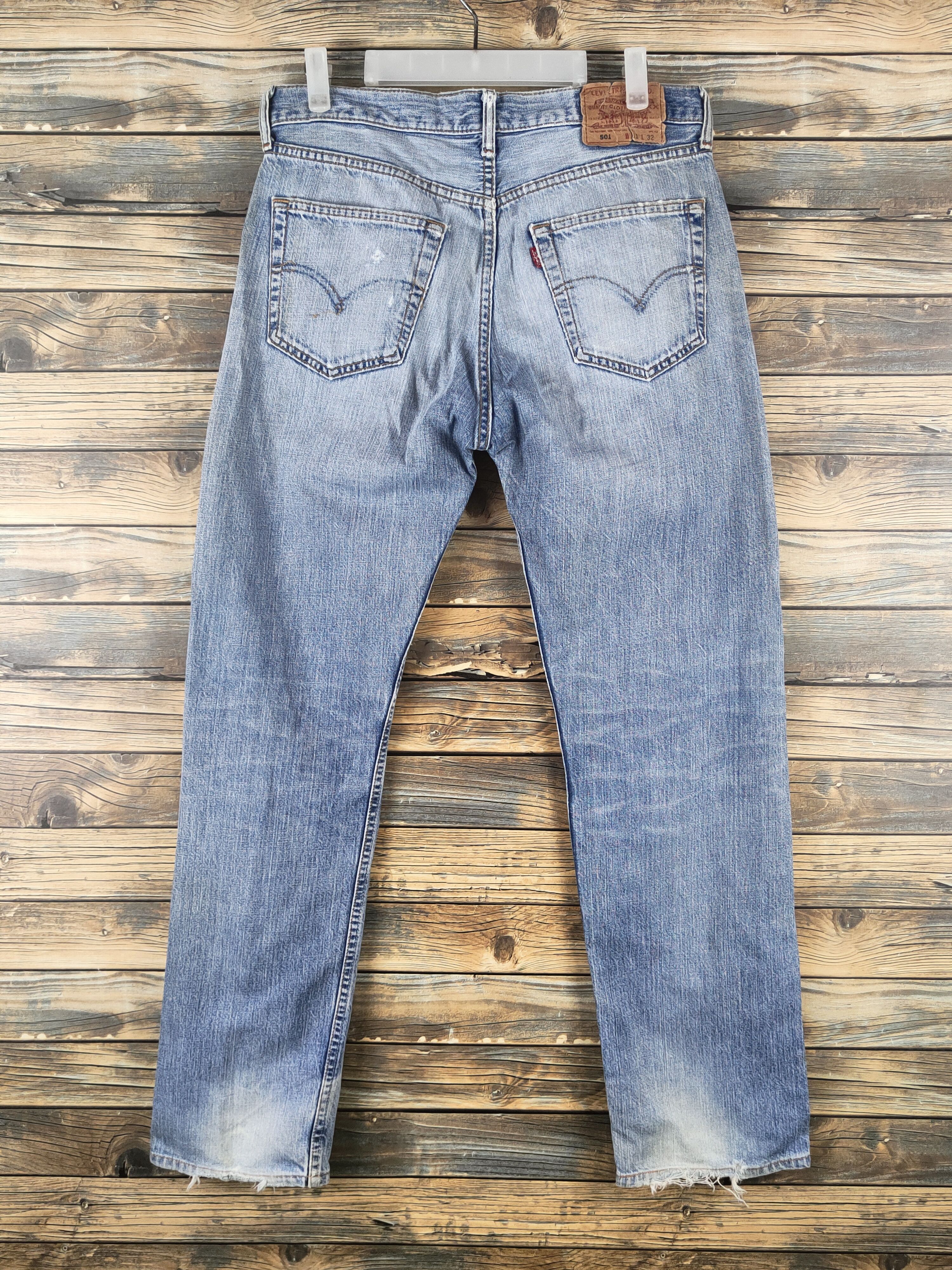 Levi's 501 Levi's Blue Distressed Ripped Jeans #S2855 Size US 31 - 7 Thumbnail