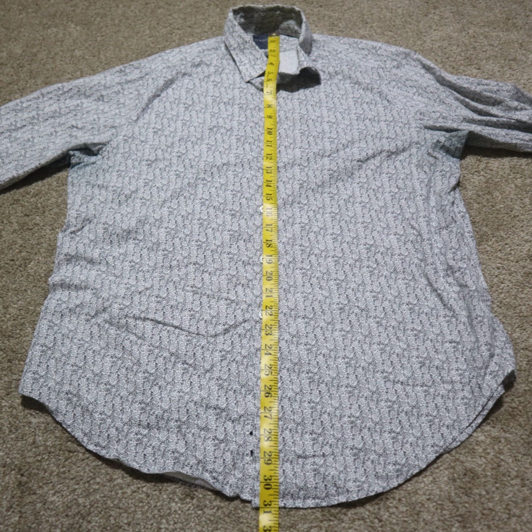 Madison Madison Dress Shirt Mens Size L Large 16.5 Slim Fit White Black Leaf Button Down 100% Cotton Multicolor Plaid Pattern Size 42R - 6 Thumbnail