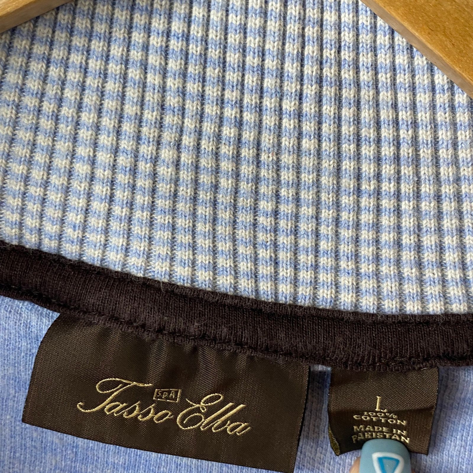 Tasso Elba Tasso Elba 1/4 Zip Blue Pullover Sweater Men's Size Large Size US L / EU 52-54 / 3 - 6 Thumbnail