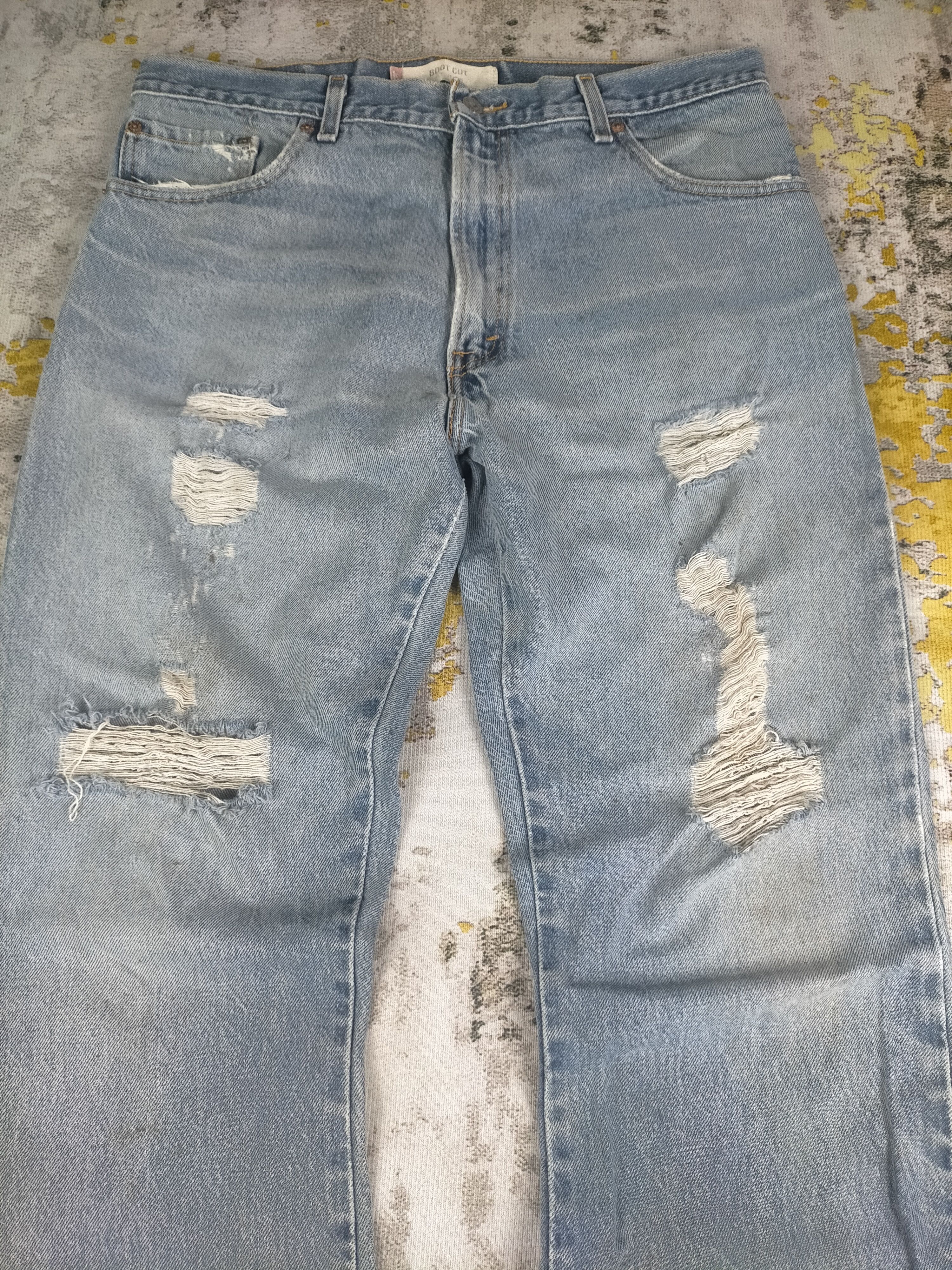 Levi's 🔥 Vintage Levis 517 Flared Thrashed Distressed Jeans Size US 36 / EU 52 - 5 Thumbnail