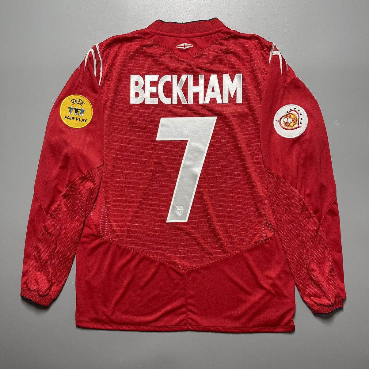 ENGLAND UMBRO 2004 EURO FOOTBALL AWAY JERSEY #7 BECKHAM