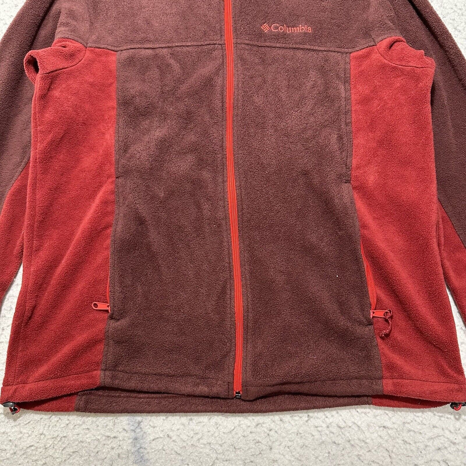 Columbia Columbia Large Fleece Sweatshirt High Neck Maroon Pockets Size US L / EU 52-54 / 3 - 5 Thumbnail