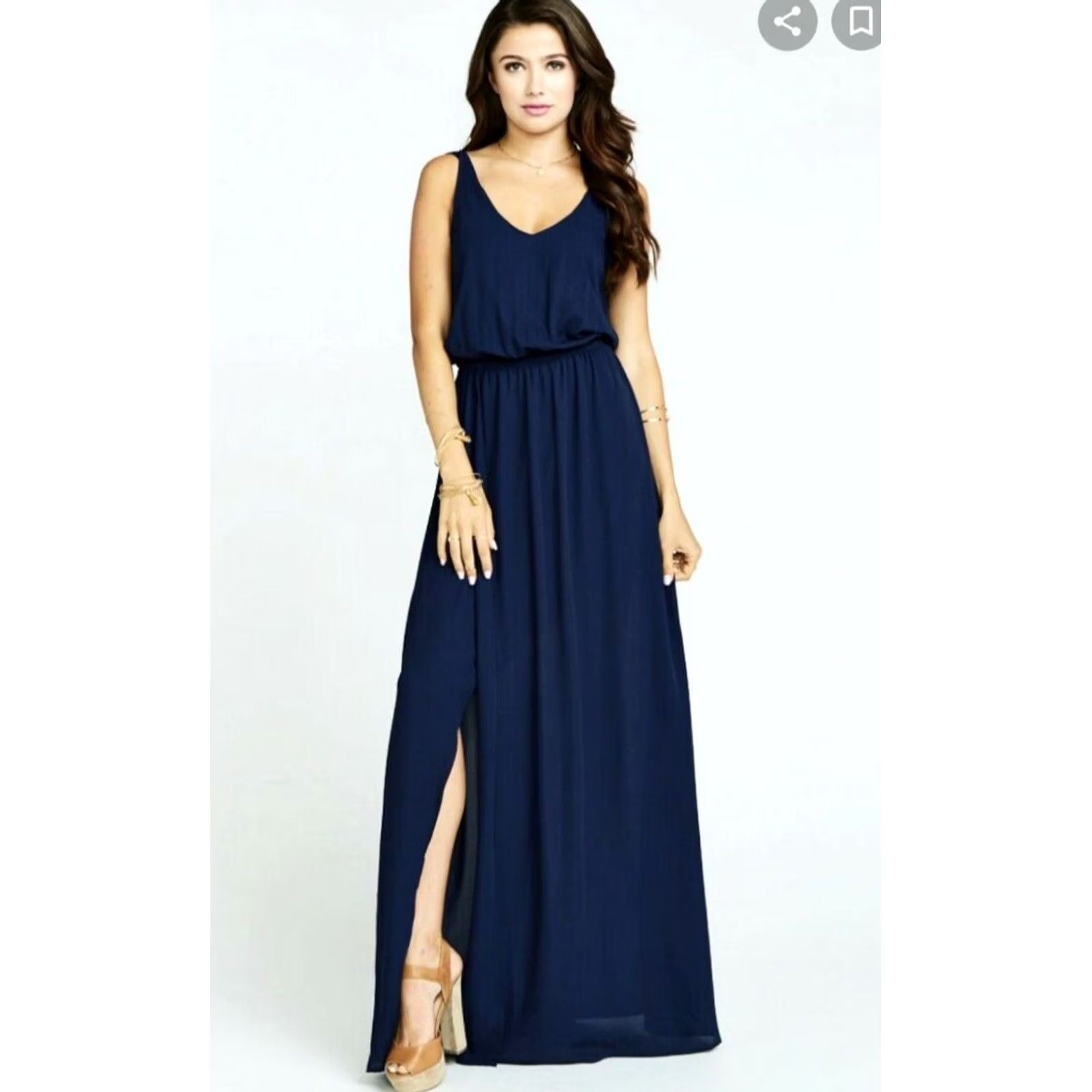 Show Me Your MuMu Show Me Your MuMu Maxi Dress Navy blue Sleeveless XL Womens Boho Style NWT Size XL / US 12-14 / IT 48-50 - 2 Thumbnail