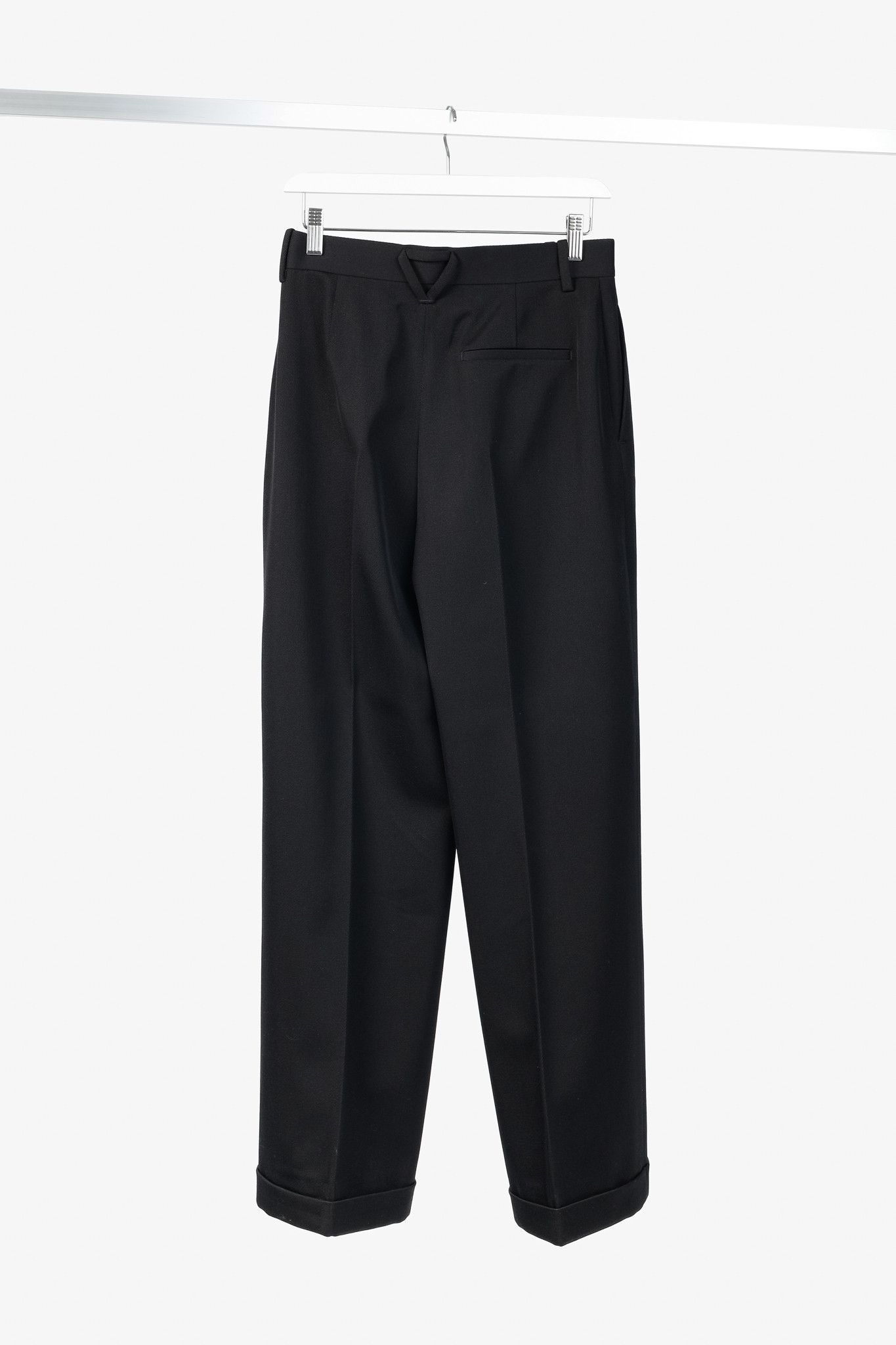 Bottega Veneta Bottega Veneta Black Wool-Twill Wide-Leg Trousers Size 27" / US 4 / IT 40 - 2 Thumbnail