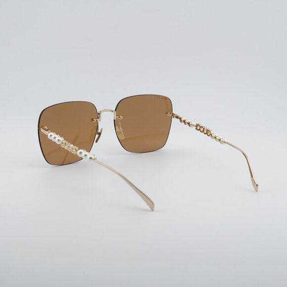Gucci Gucci GG1923SA 003 Sunglasses Gold with Pearl Square Frame Size ONE SIZE - 9 Thumbnail